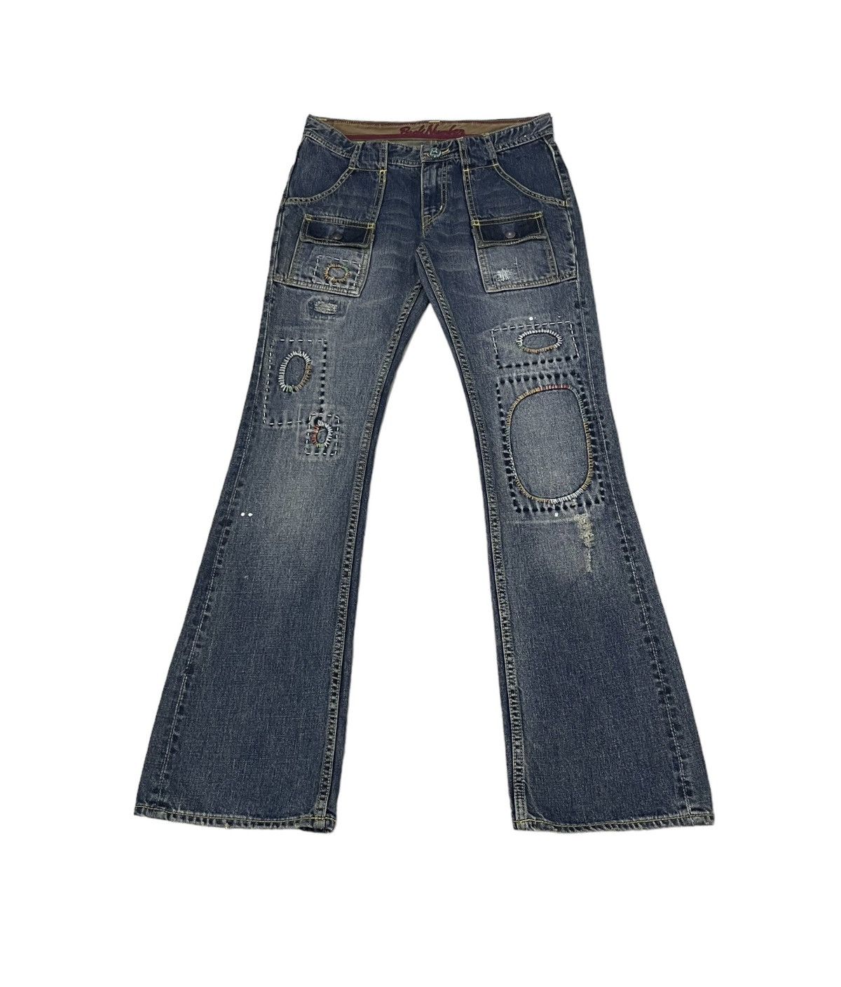 PPFM BackNumber Japan Bush Flare Jeans Patchwork Kapital Style Size US 30 / EU 46 - 2 Thumbnail