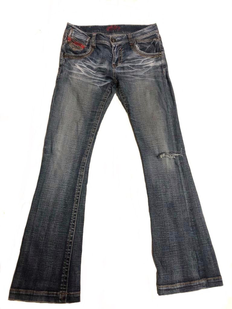 If Six Was Nine × Japanese Brand × KMRii BCBG Flare Distressed Denim Pant Size US 31 - 1 Thumbnail