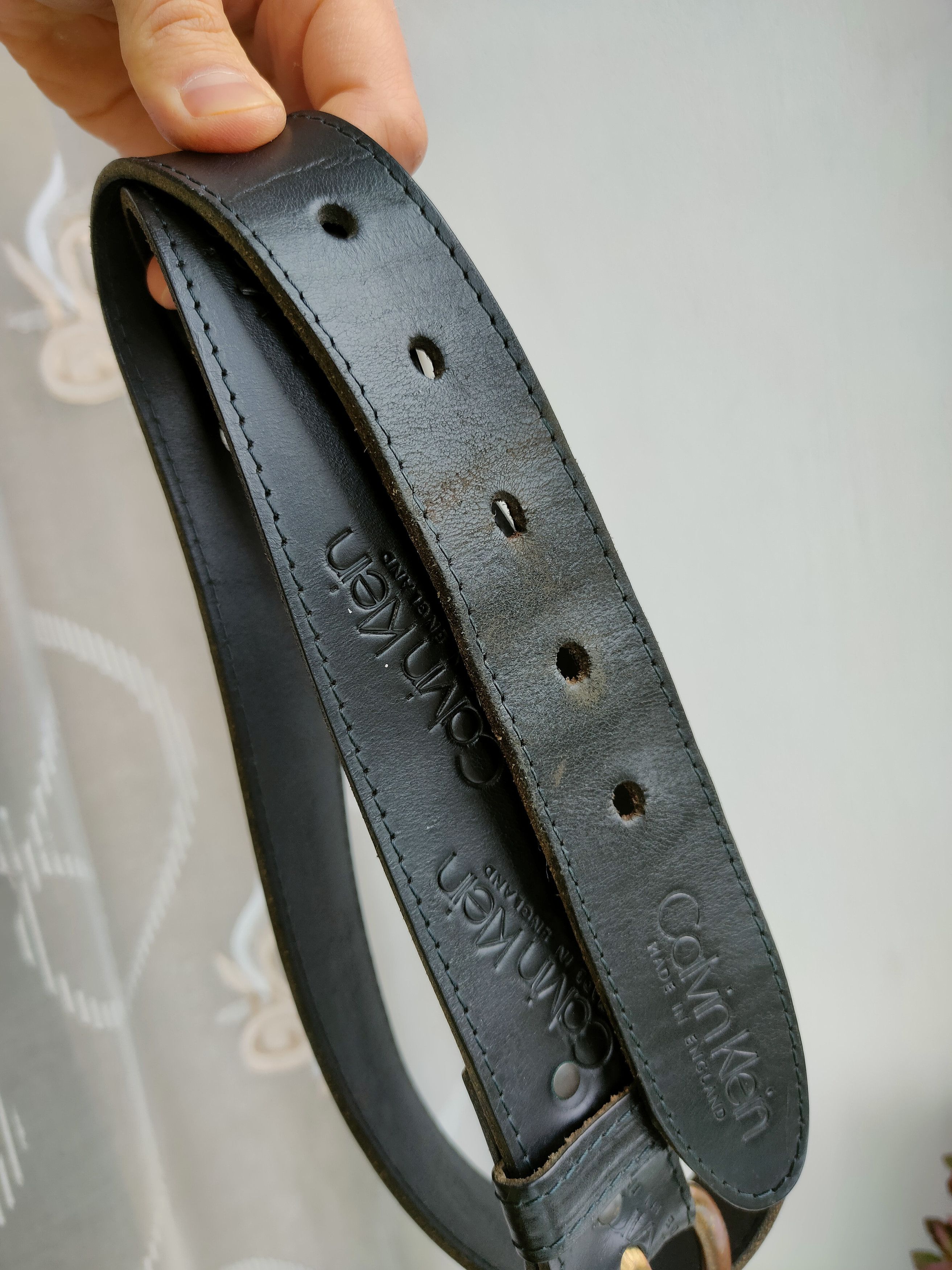 Calvin Klein Vintage Calvin Klein Leather Belt Vintage Made in England Size ONE SIZE - 7 Thumbnail