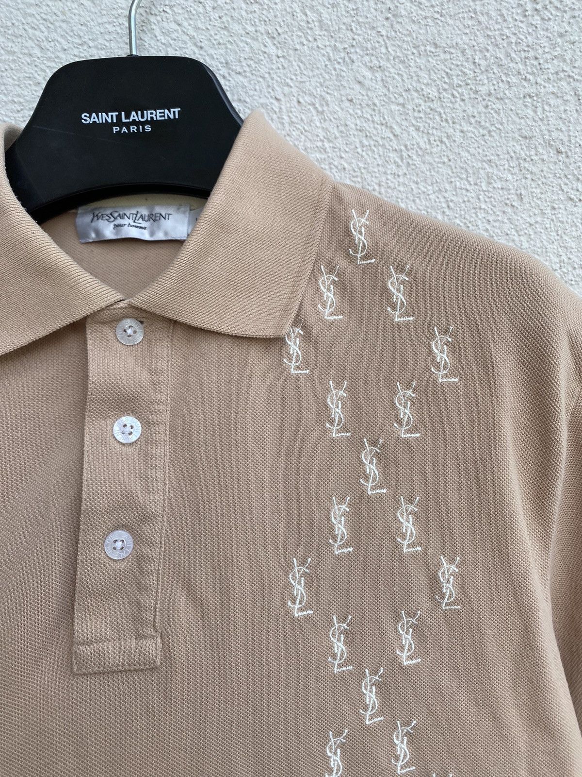 Yves Saint Laurent Monogram YSL Polo Beige YSL T-shirt YSL Shirt Size US M / EU 48-50 / 2 - 1 Thumbnail