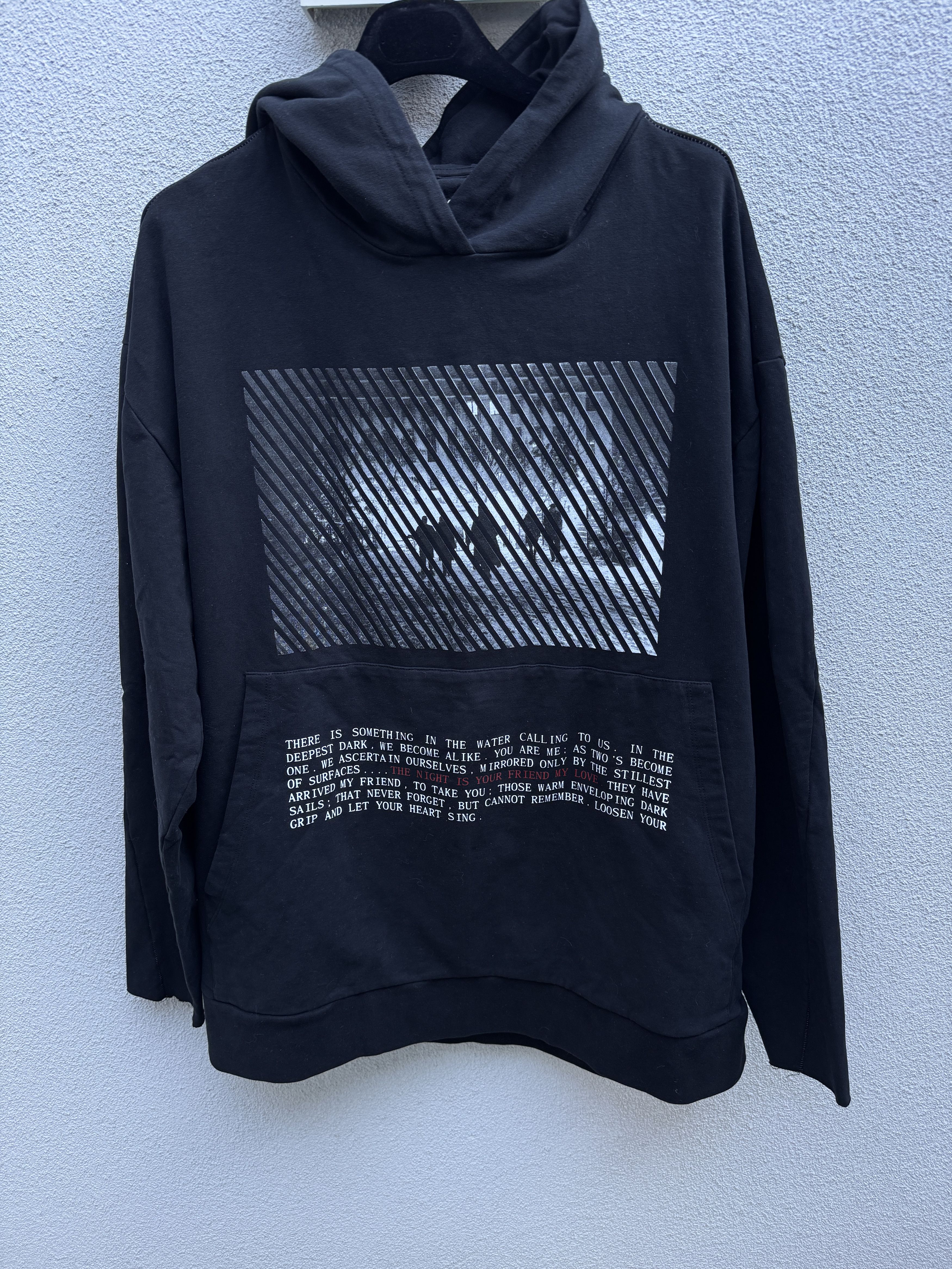 Thom Krom Black Cotton Bone Hoddie Sweater with Print