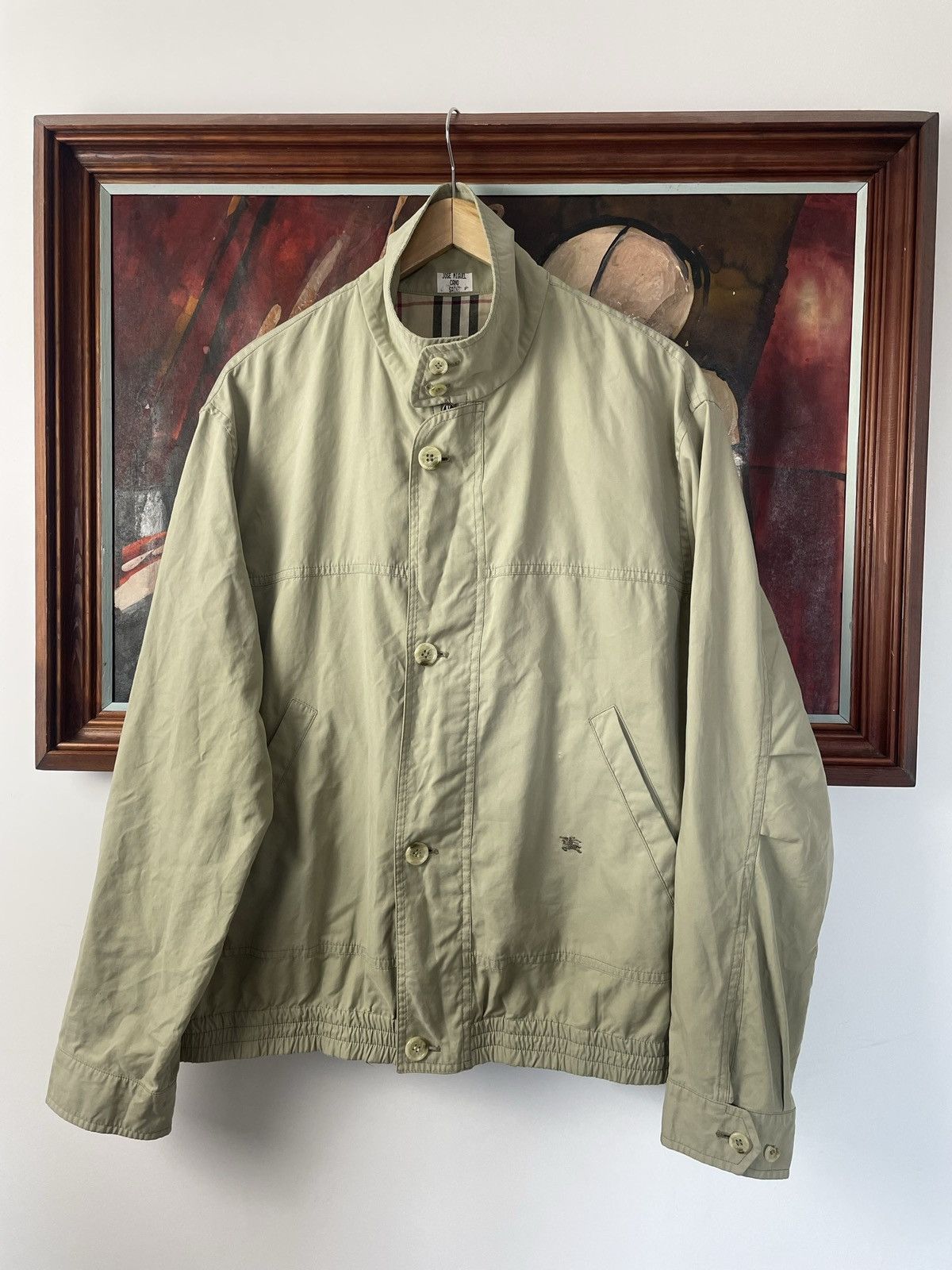 image of Vintage Burberry Beige Casual Jacket 90's Streetwear Designer, Men's (Size Large)