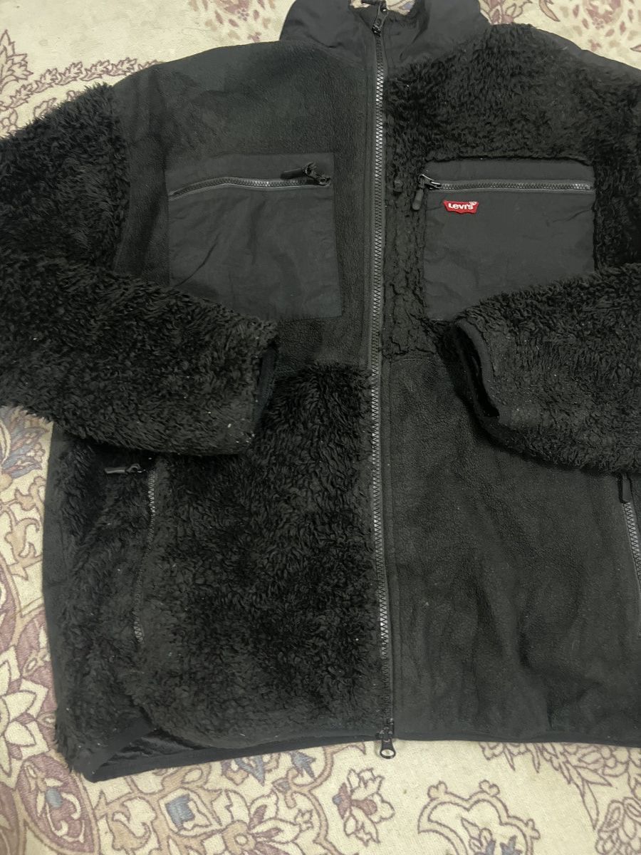 Levi's Fleece jacket/L/polyester/BLK/plain. (GJ35) Size US L / EU 52-54 / 3 - 10 Thumbnail