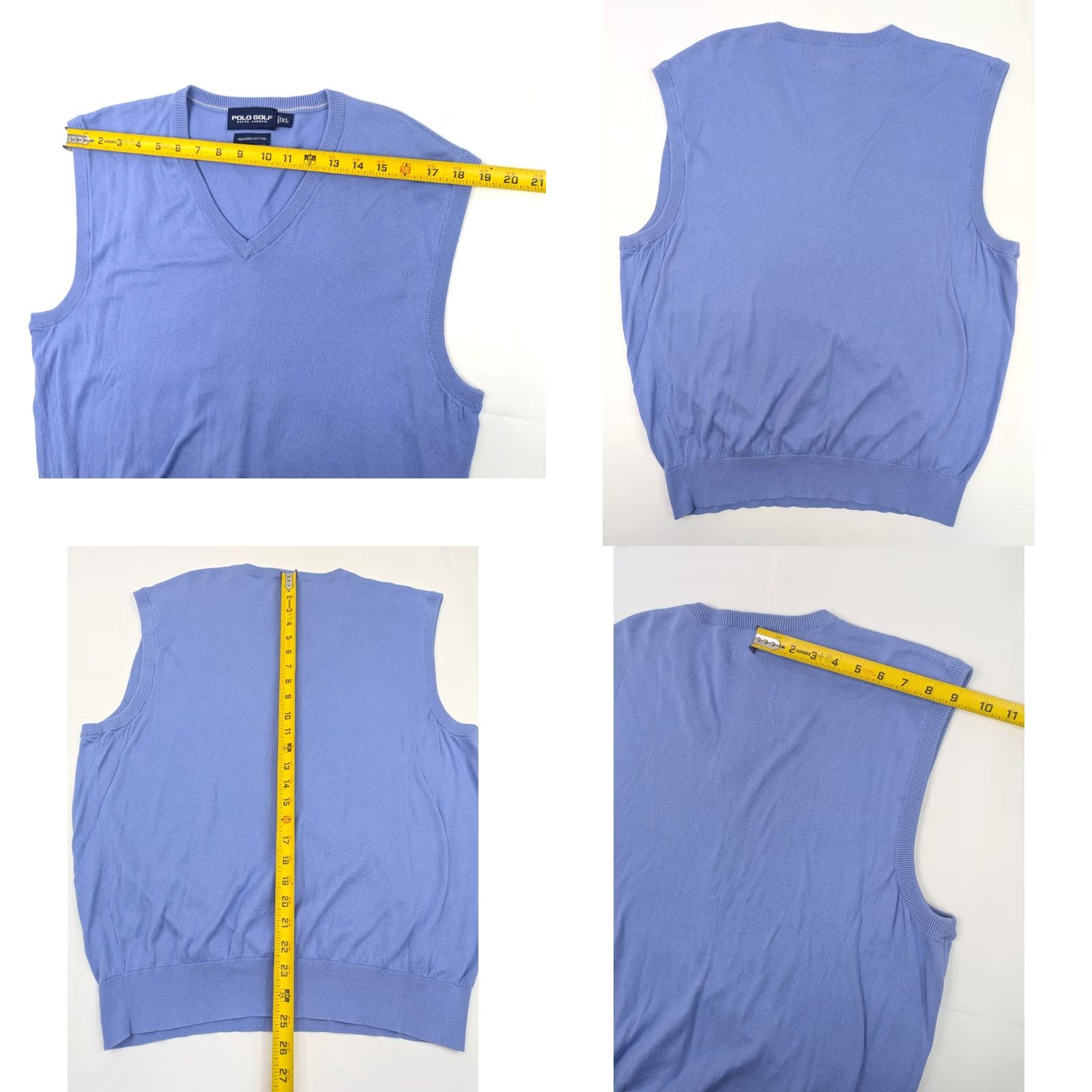 Polo Ralph Lauren Polo Ralph Lauren Polo Golf Men’s Pima Cotton Lightweight Vest XL Blue Sleeveless V-Neck Size US L / EU 52-54 / 3 - 8 Thumbnail