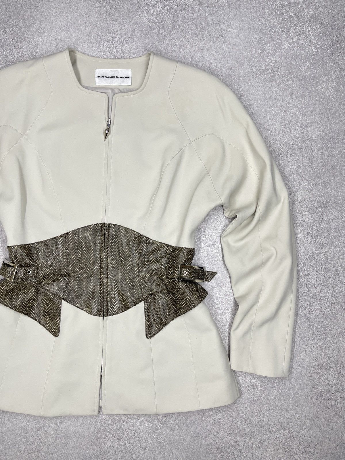 Mugler Vintage Thierry Mugler Blazer Beige Python Leather Archival Size M / US 6-8 / IT 42-44 - 3 Thumbnail