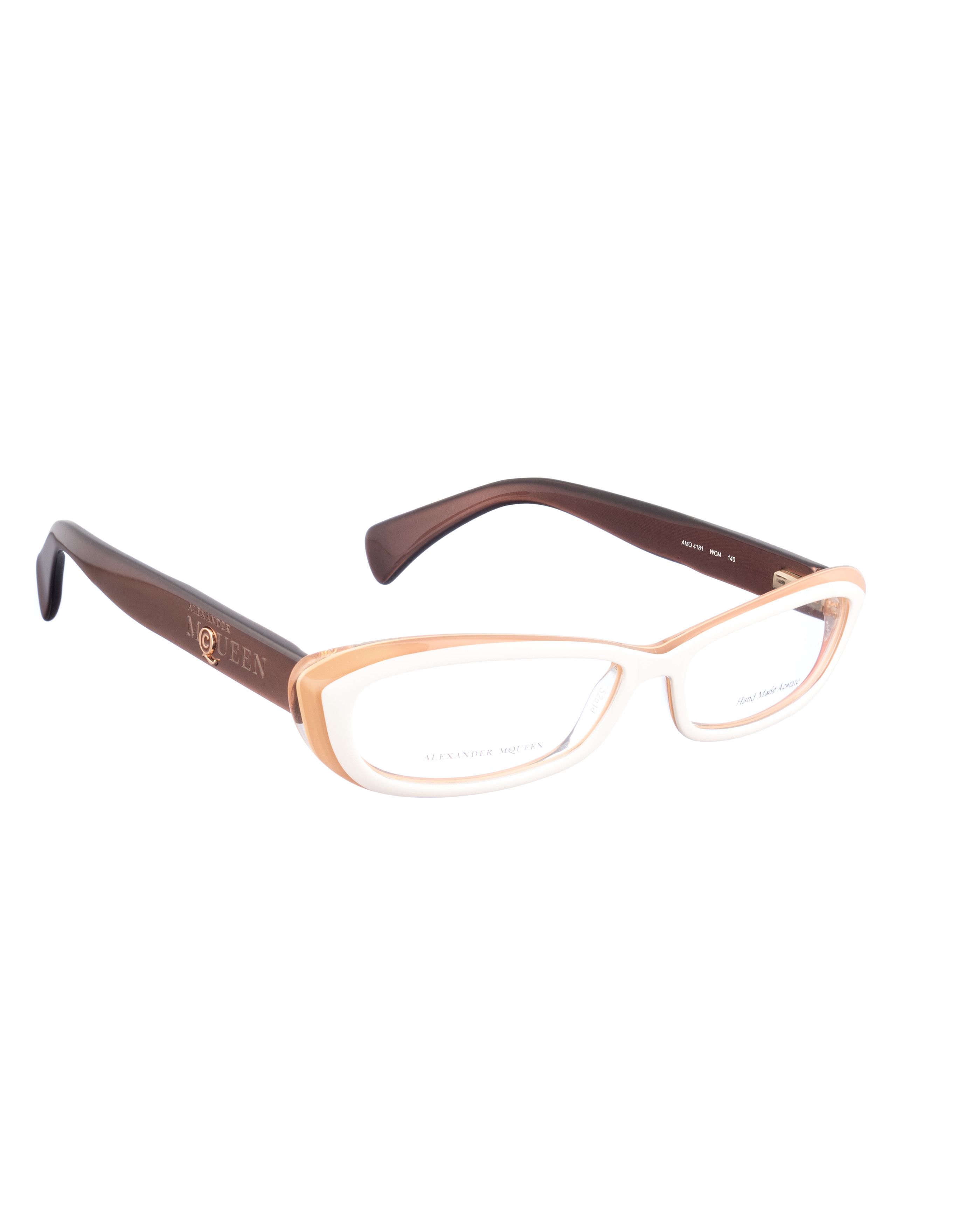 Alexander McQueen × Vintage Alexander McQueen 90s Double Beige Cat-Eye Glasses Size ONE SIZE - 1 Thumbnail
