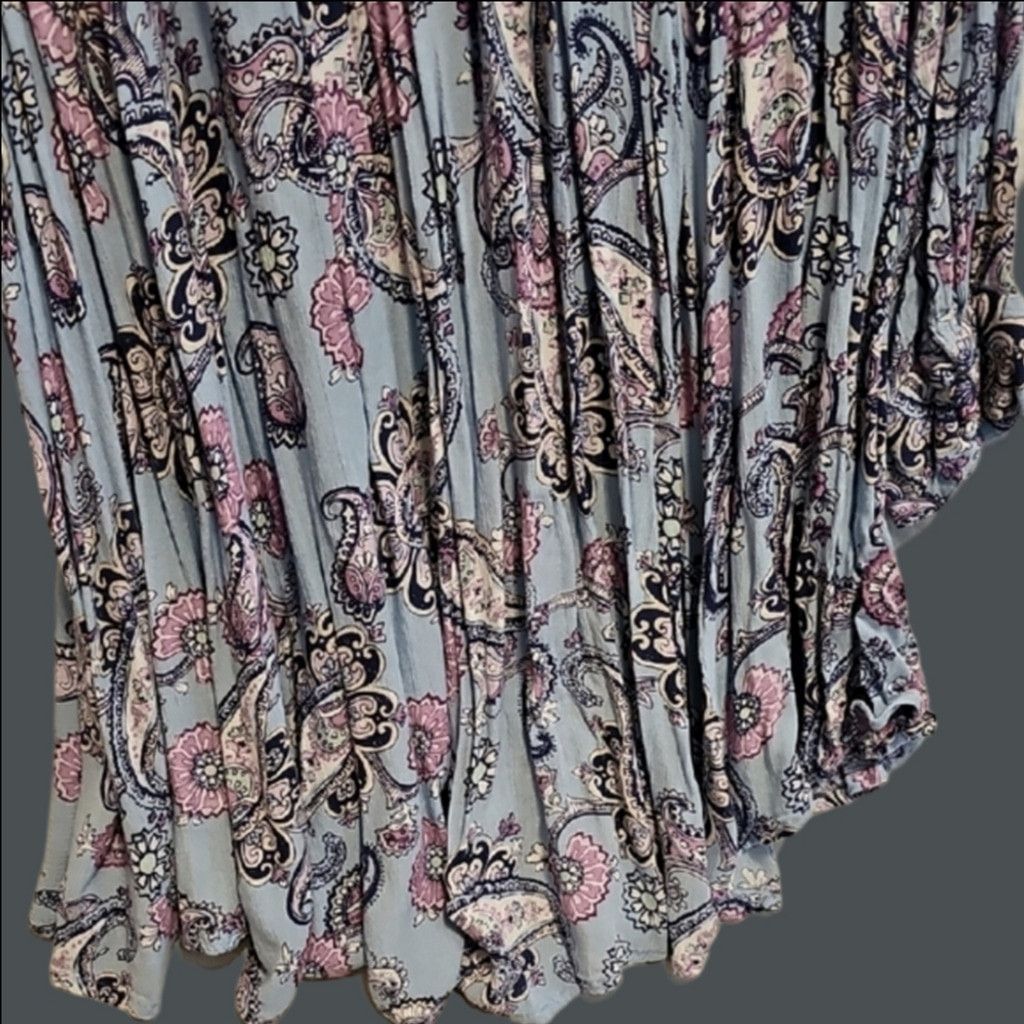 Other Roaman's Blue and Pink Paisley Blouse Size 4XL / US 24-26 - 5 Thumbnail