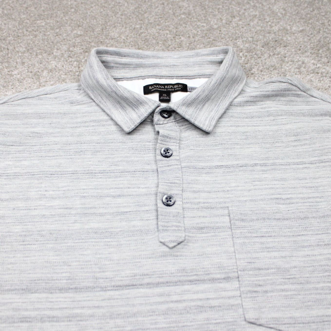 Banana Republic Banana Republic Polo Shirt Mens XL Gray Cotton Stretch Short Sleeve Pique Performance Shirt Shirt Polo Regular Fit Clothing Men Size US XL / EU 56 / 4 - 4 Thumbnail
