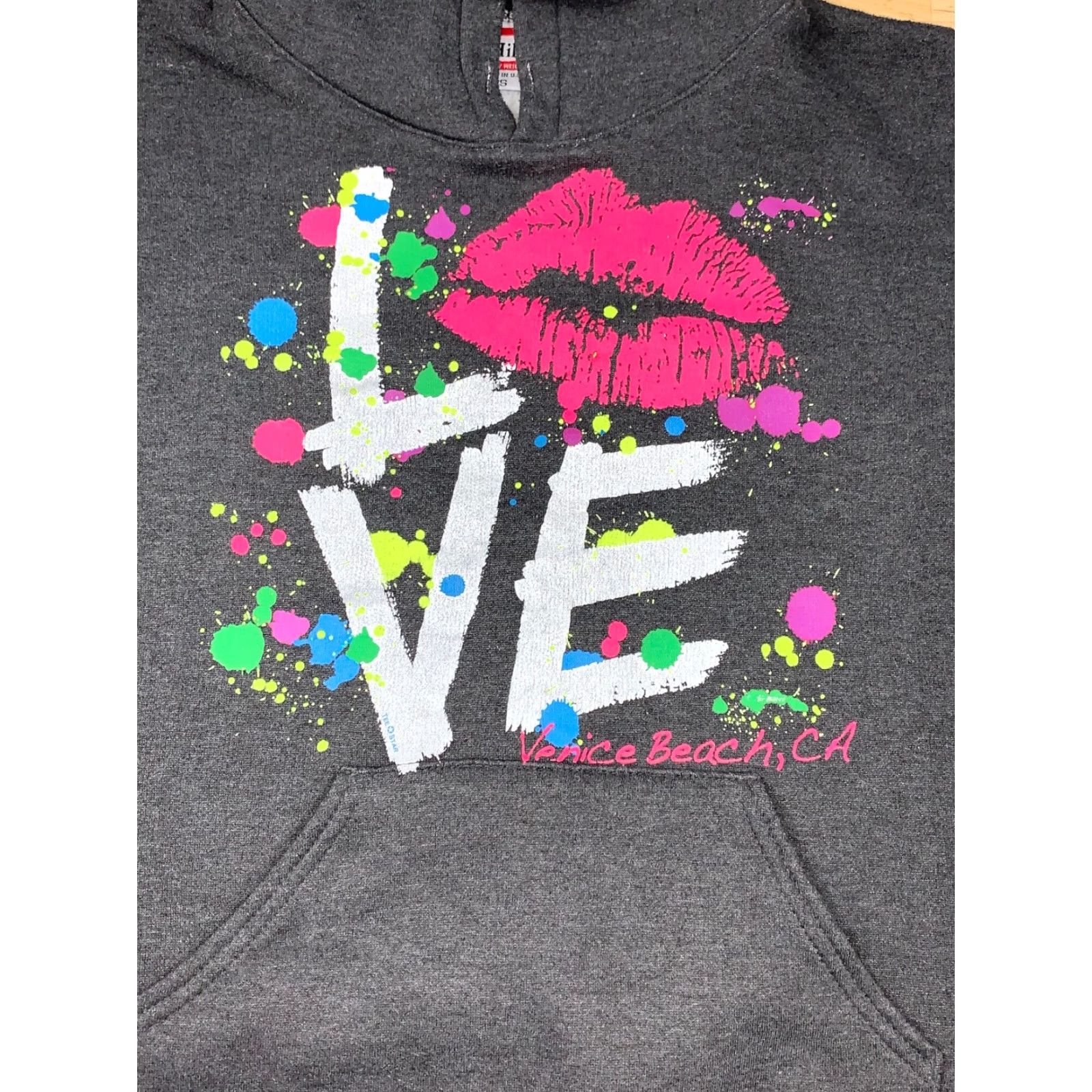 Vintage Hill Heavy Weight Hoodie Sweater Love Venice Beach Graphic Small # 2434 Size S / US 4 / IT 40 - 2 Thumbnail