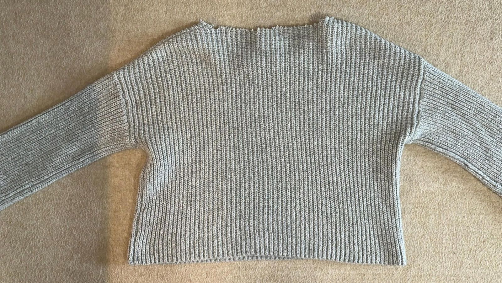 BP. Gray Ribbed Knit Cropped Sweater Women’s Size X Size XS / US 0-2 / IT 36-38 - 5 Thumbnail