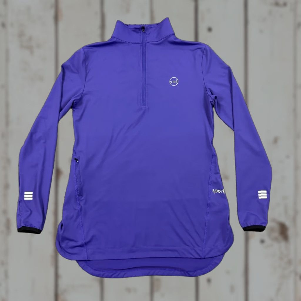 Vintage Veil Shirt Womens M Purple 1/4 Zip Pullover Stretch Breathable Casual Activewear Running & Jogging"} Size M / US 6-8 / IT 42-44 - 1 Thumbnail