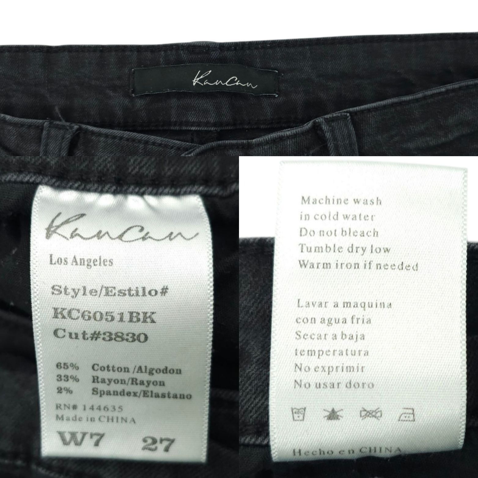 Kancan USA KanCan Ankle Zip Mid Rise Jeans Womens Size 27 Black Stretch Size 29" - 8 Thumbnail