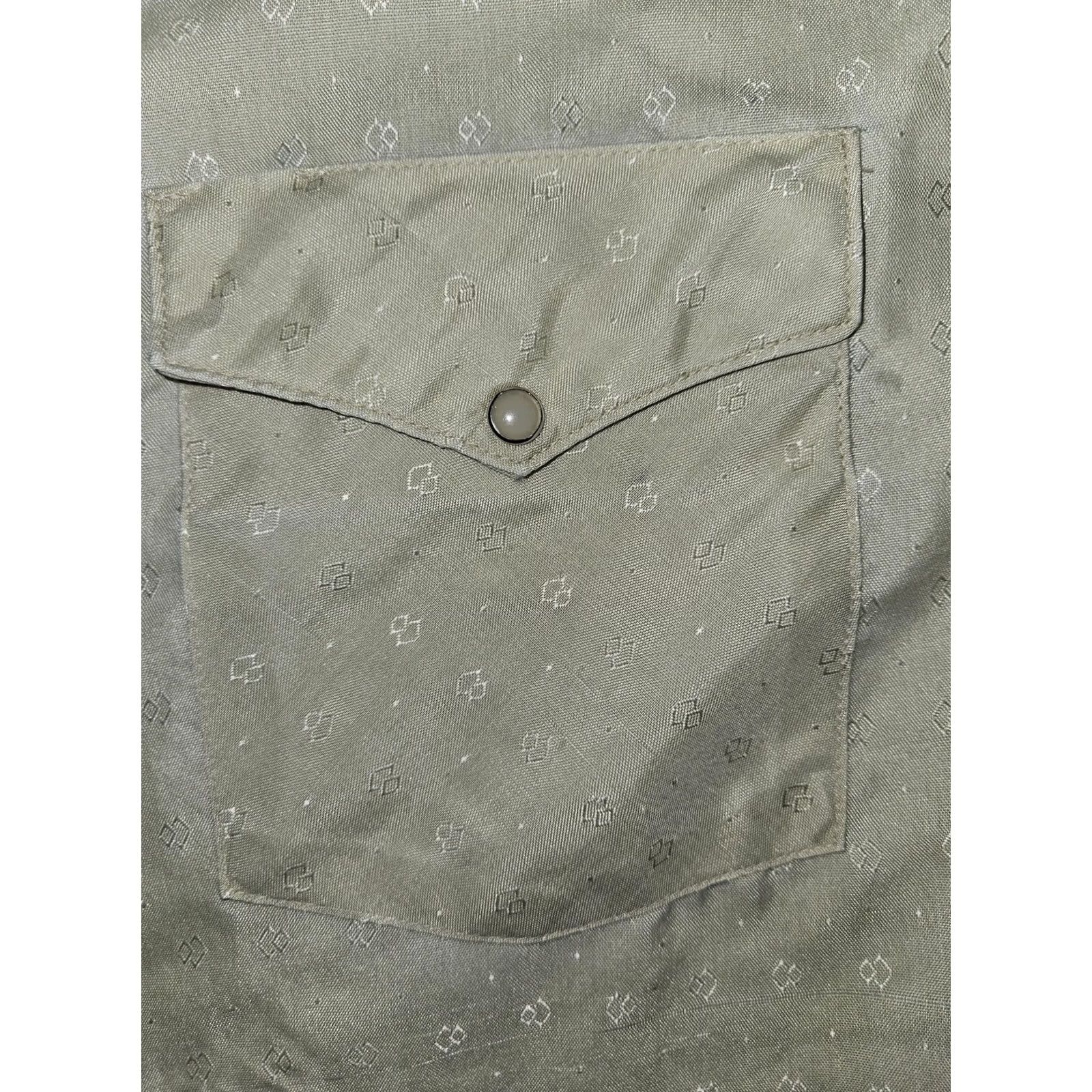 Express VINTAGE Express Riders Shirt Mens XL Sandstone Geometric Western Pearl Snap USA Size US XL / EU 56 / 4 - 6 Thumbnail