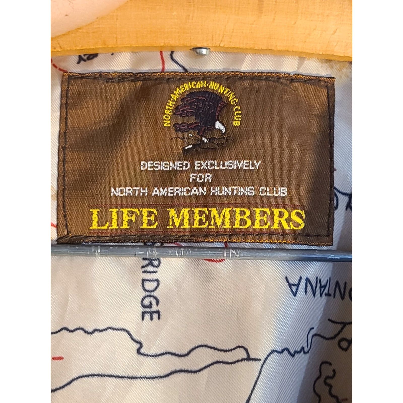 Vintage VINTAGE Life Members NORTH AMERICAN HUNTING CLUB Leather Bomber Jacket Brown Large L Mens Size US L / EU 52-54 / 3 - 2 Thumbnail