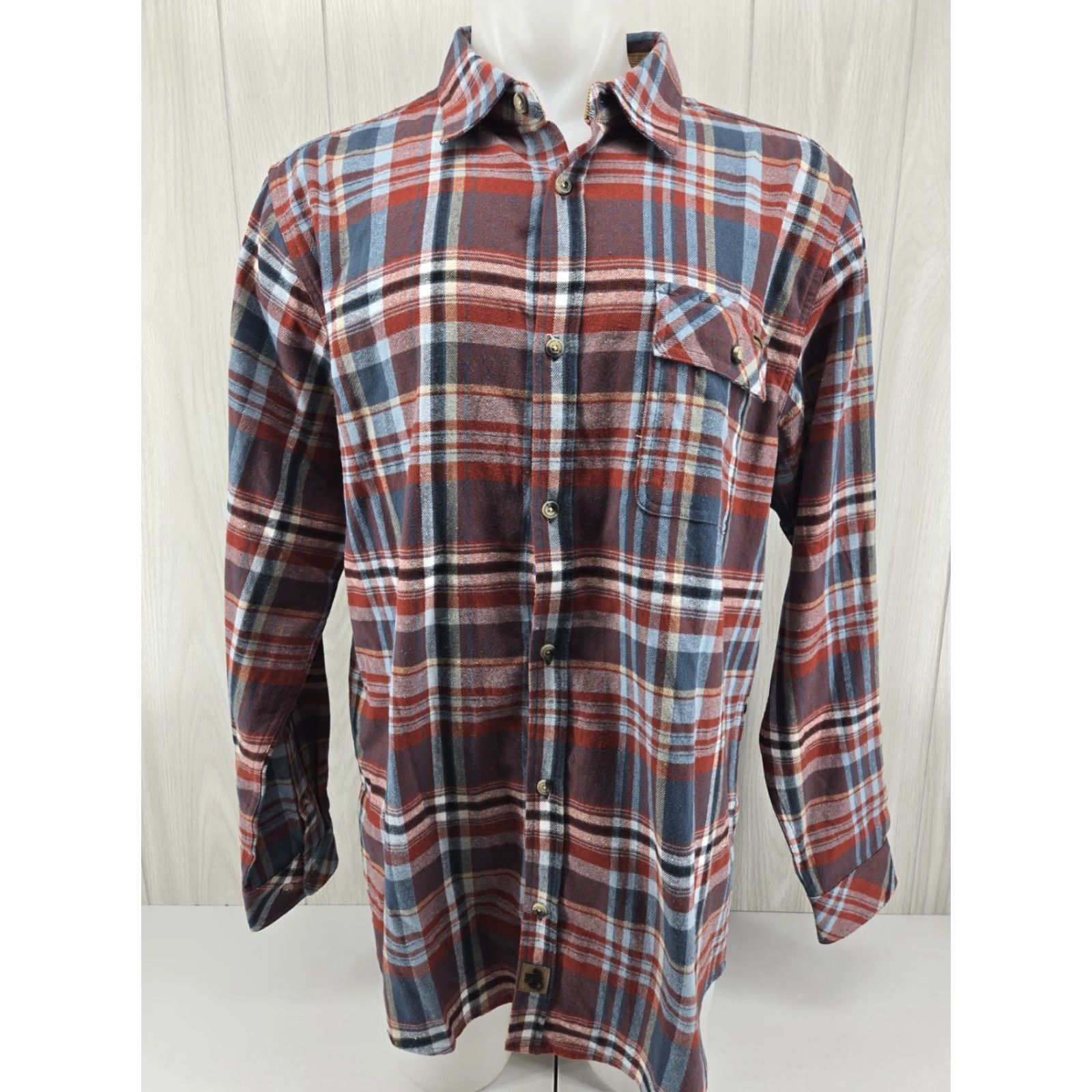 Vintage Legendary Whitetails Shirt Long Sleeve Flannel Button-Up Cotton Red Blue Plaid LT Big & Tall Mens Size US L / EU 52-54 / 3 - 2 Thumbnail