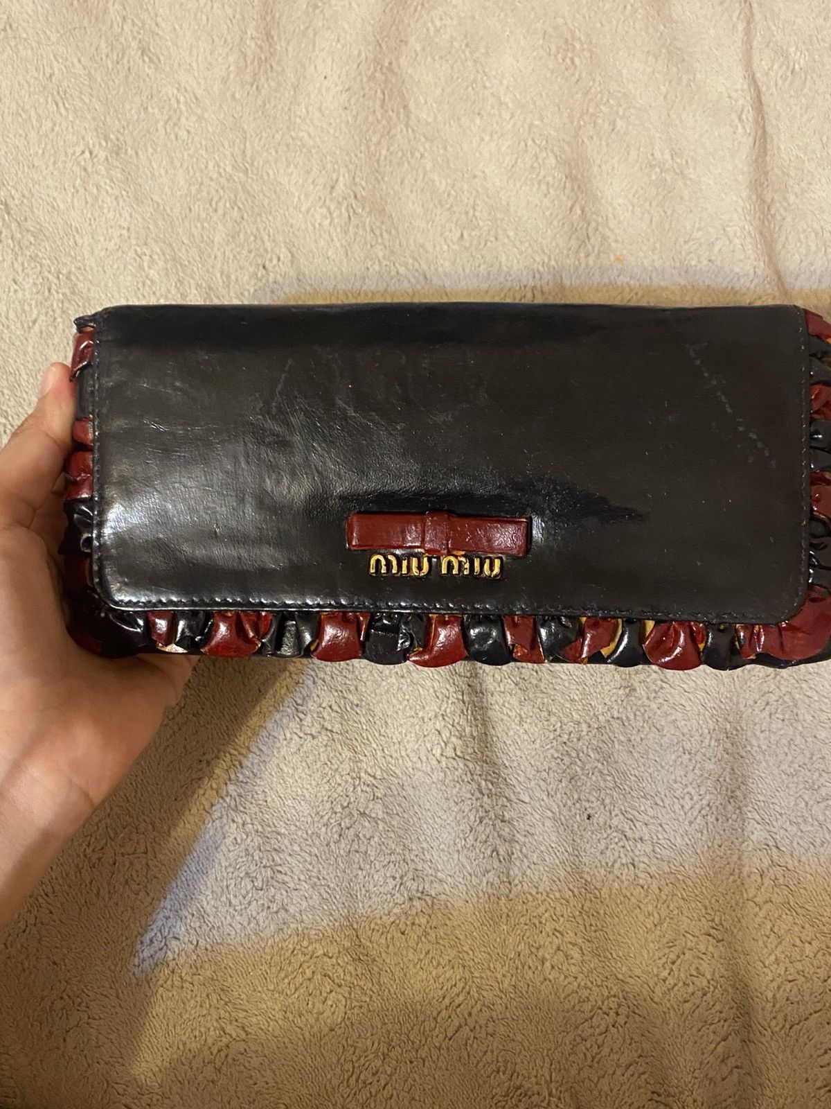 Miu Miu Miu Miu Leather Ruffle Wallet Size ONE SIZE - 1 Thumbnail