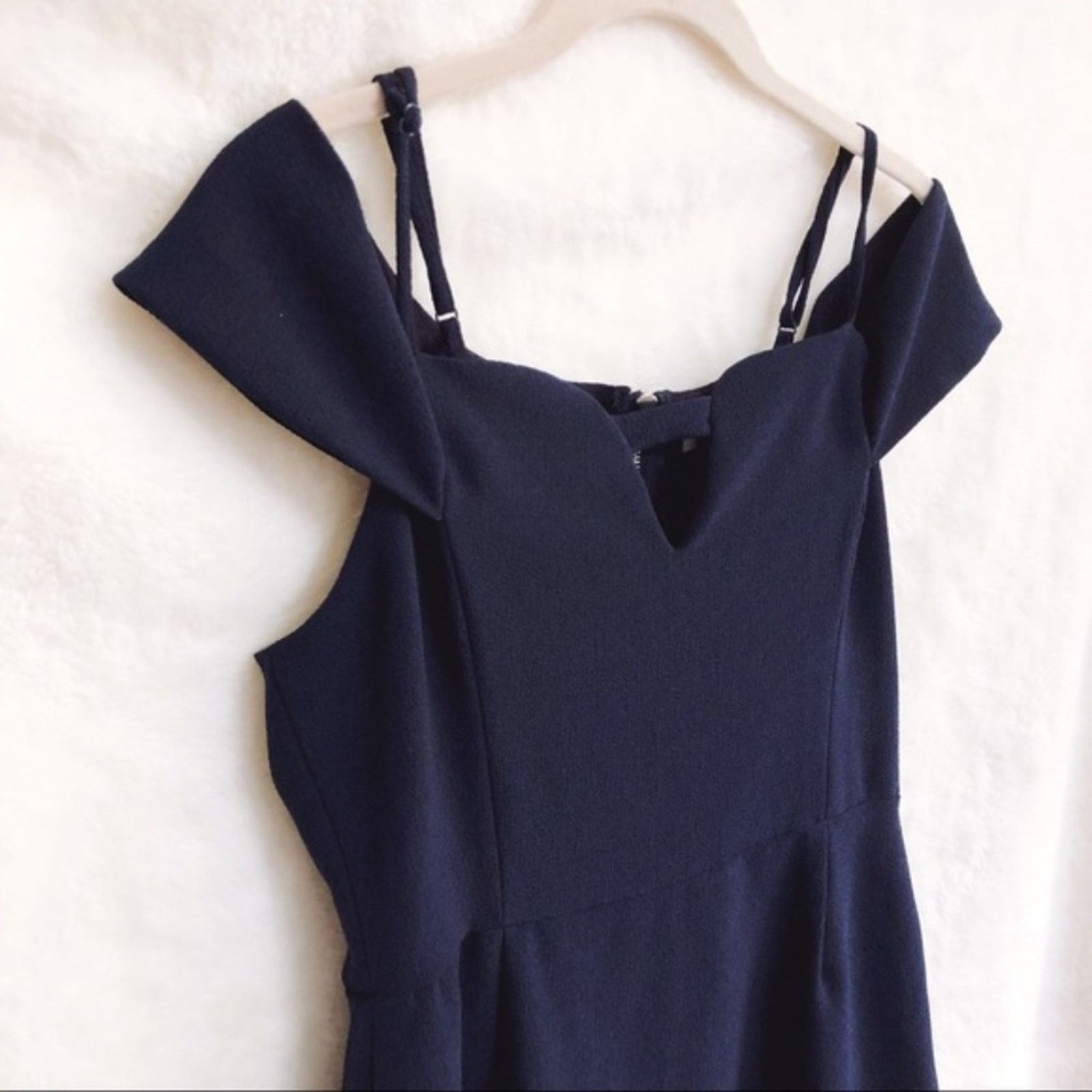Other Storee Navy Blue Off-Shoulder Zip-Up Formal Dress Size M / US 6-8 / IT 42-44 - 8 Thumbnail