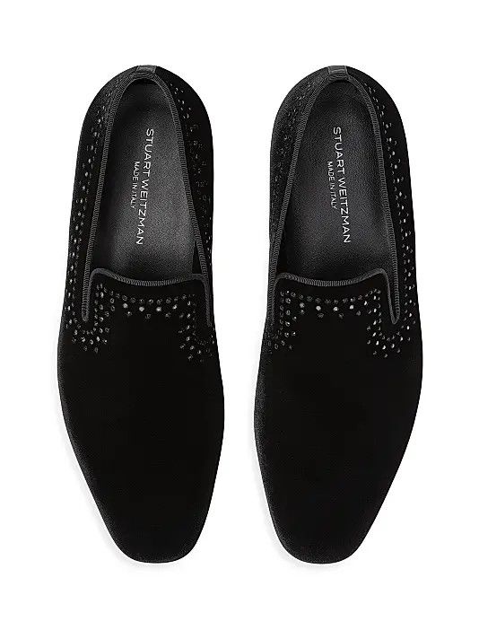 Stuart Weitzman os11x0326 Premiere Party Velvet Loafers in Black Size US 10.5 / EU 43-44 - 4 Thumbnail