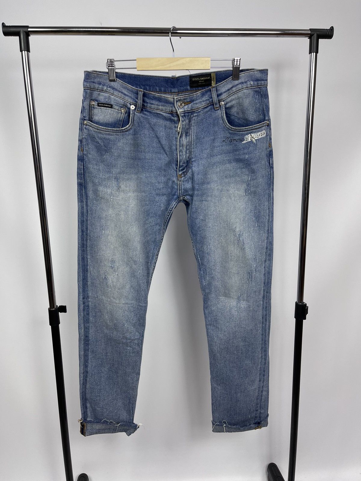 Dolce & Gabbana Dolce Gabbana Mens Blue Jeans size 35 Made in Italy Size US 35 - 2 Thumbnail