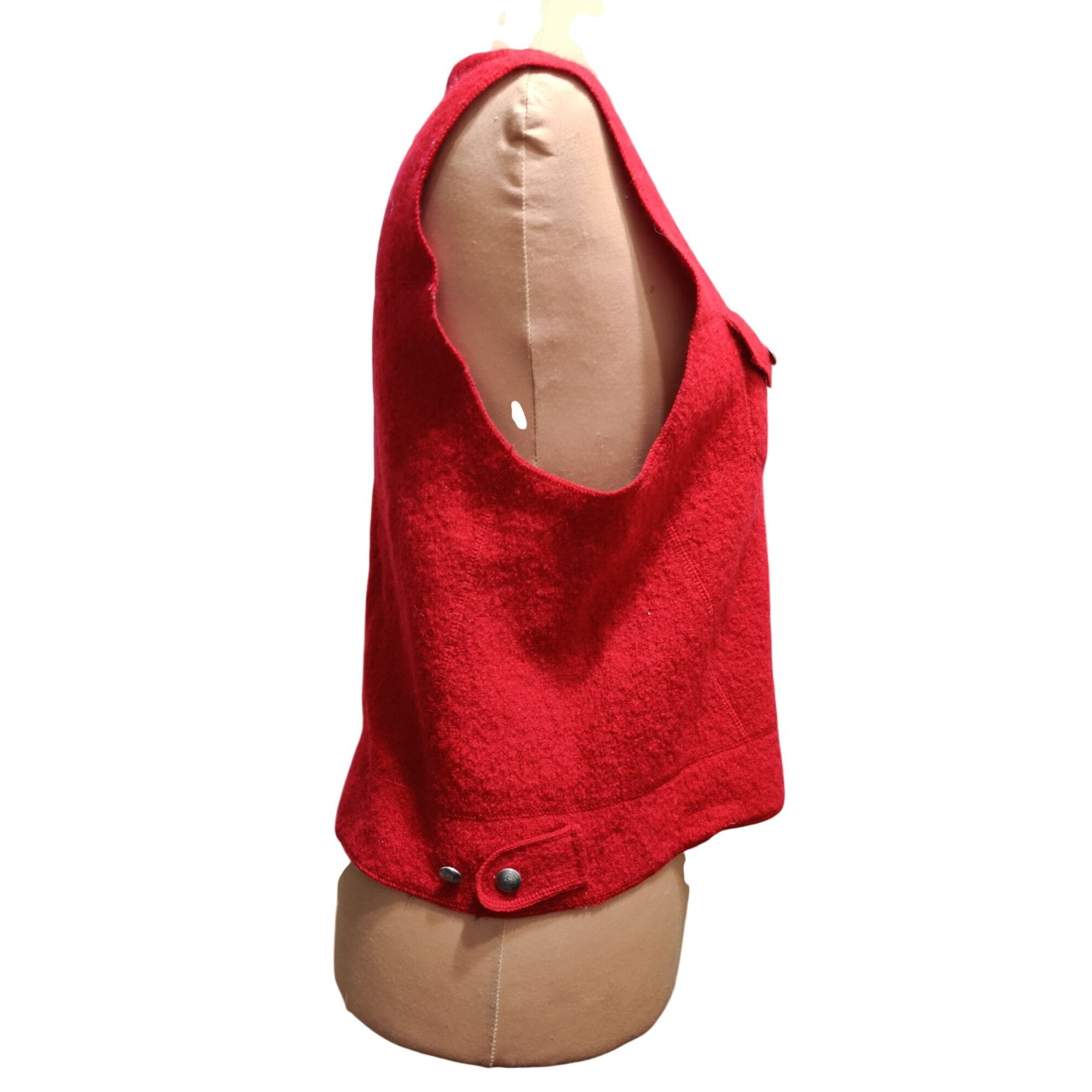 Great Northwest Vintage Great Northwest XL Red Wool Vest Button Front Wester Size XL / US 12-14 / IT 48-50 - 3 Thumbnail