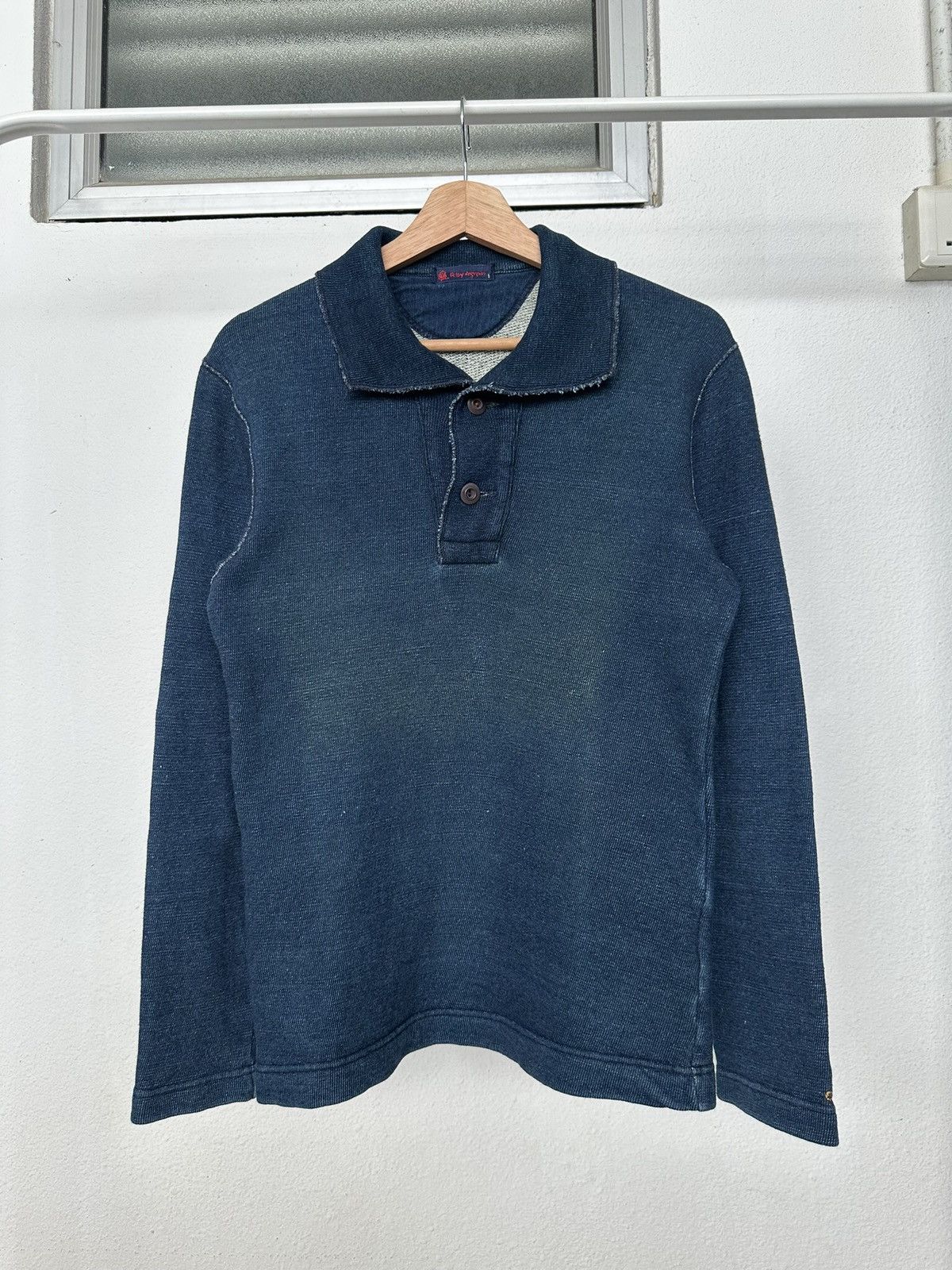 45rpm 00’s R by 45RPM indigo dyed polo long sleeve Size US S / EU 44-46 / 1 - 5 Thumbnail
