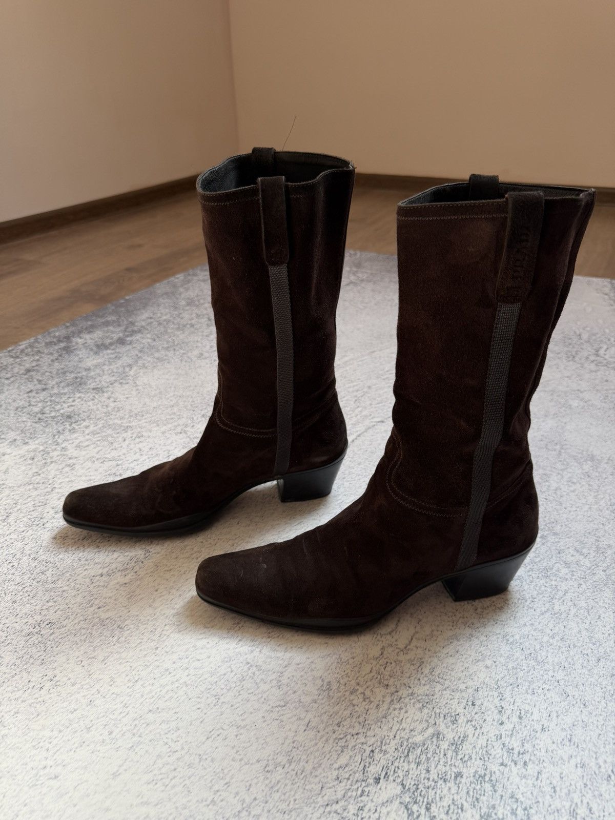 Prada 90s Prada Cowboy Western Suede Brown Boots(Guidi,CCP Style) Size US 7.5 / EU 40-41 - 20 Thumbnail