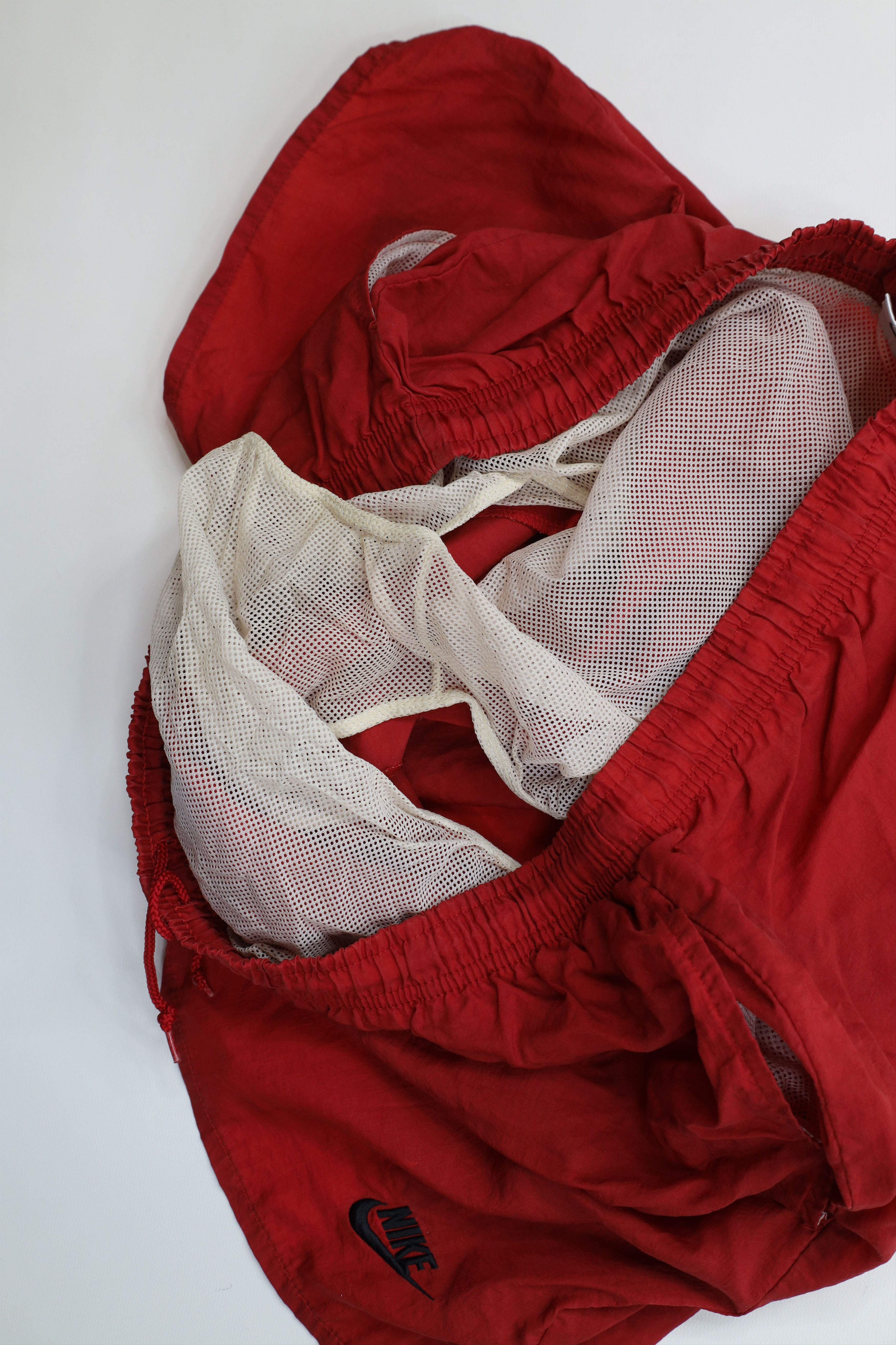 Nike Vintage 90s Nike Scott Big Swoosh Lined Shorts Baggies Red Size US 34 / EU 50 - 8 Thumbnail