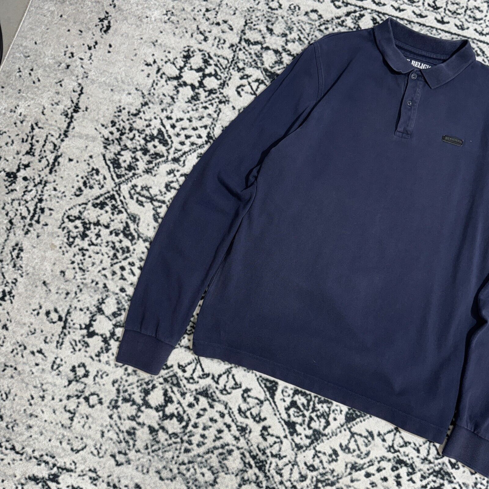 True Religion × Vintage Vintage True Religion Navy Cotton Polo Rugby Shirt Size L Size US L / EU 52-54 / 3 - 2 Thumbnail