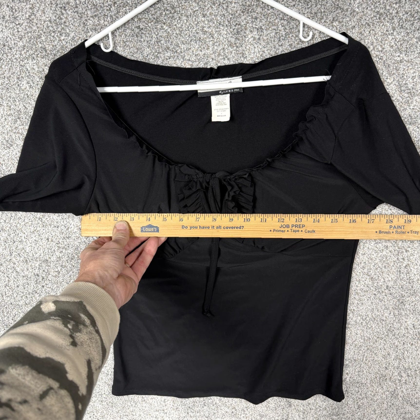 Vintage VINTAGE Stephen and Casey Womens S Black Ruffle Tie Front Stretch Balletcore Y2K USA Shirt Size S / US 4 / IT 40 - 4 Thumbnail