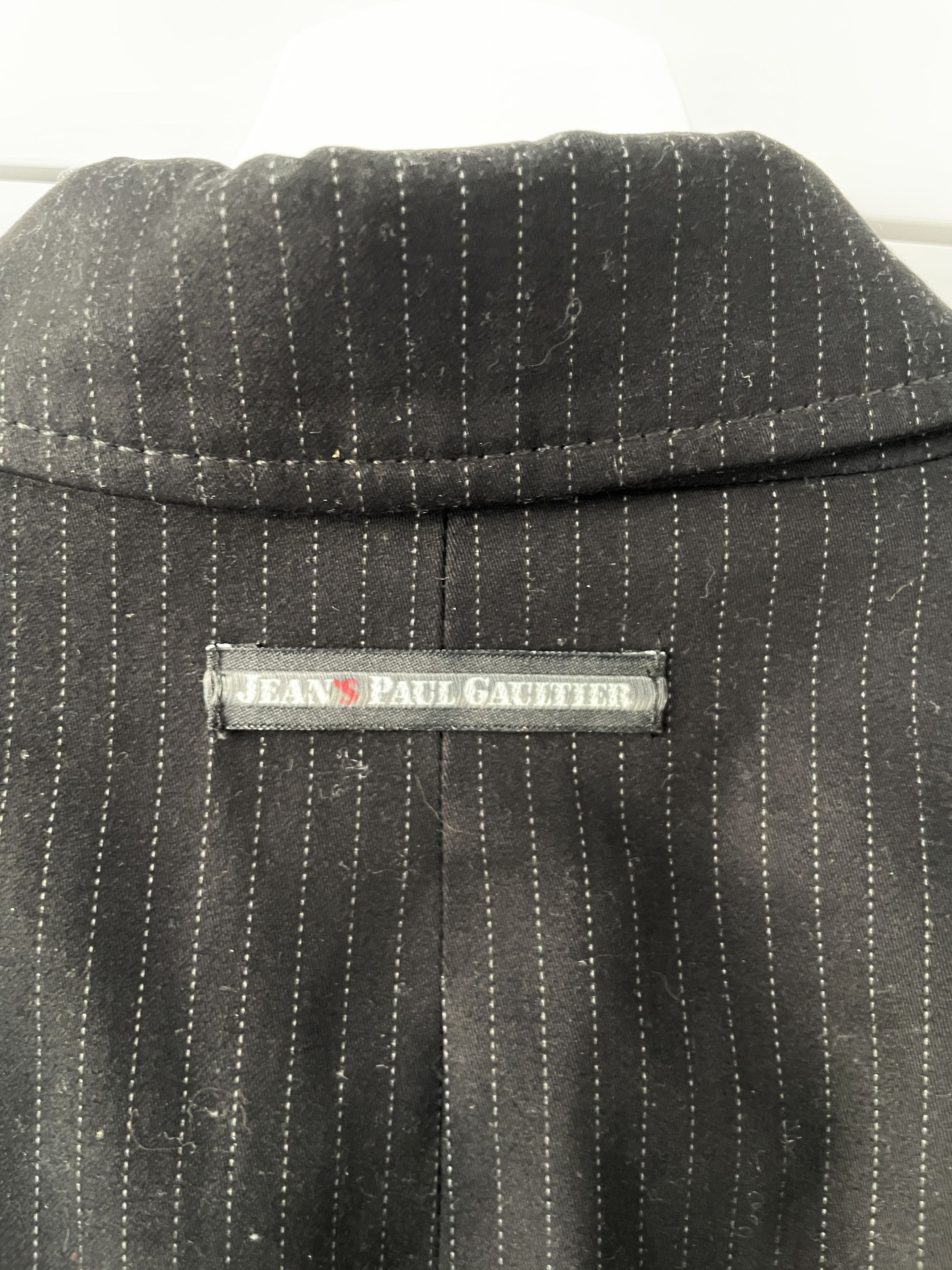 Jean Paul Gaultier Jean Paul Gaultier Black Pinstripe Tailored Blazer - 1990s Size S / US 4 / IT 40 - 8 Thumbnail