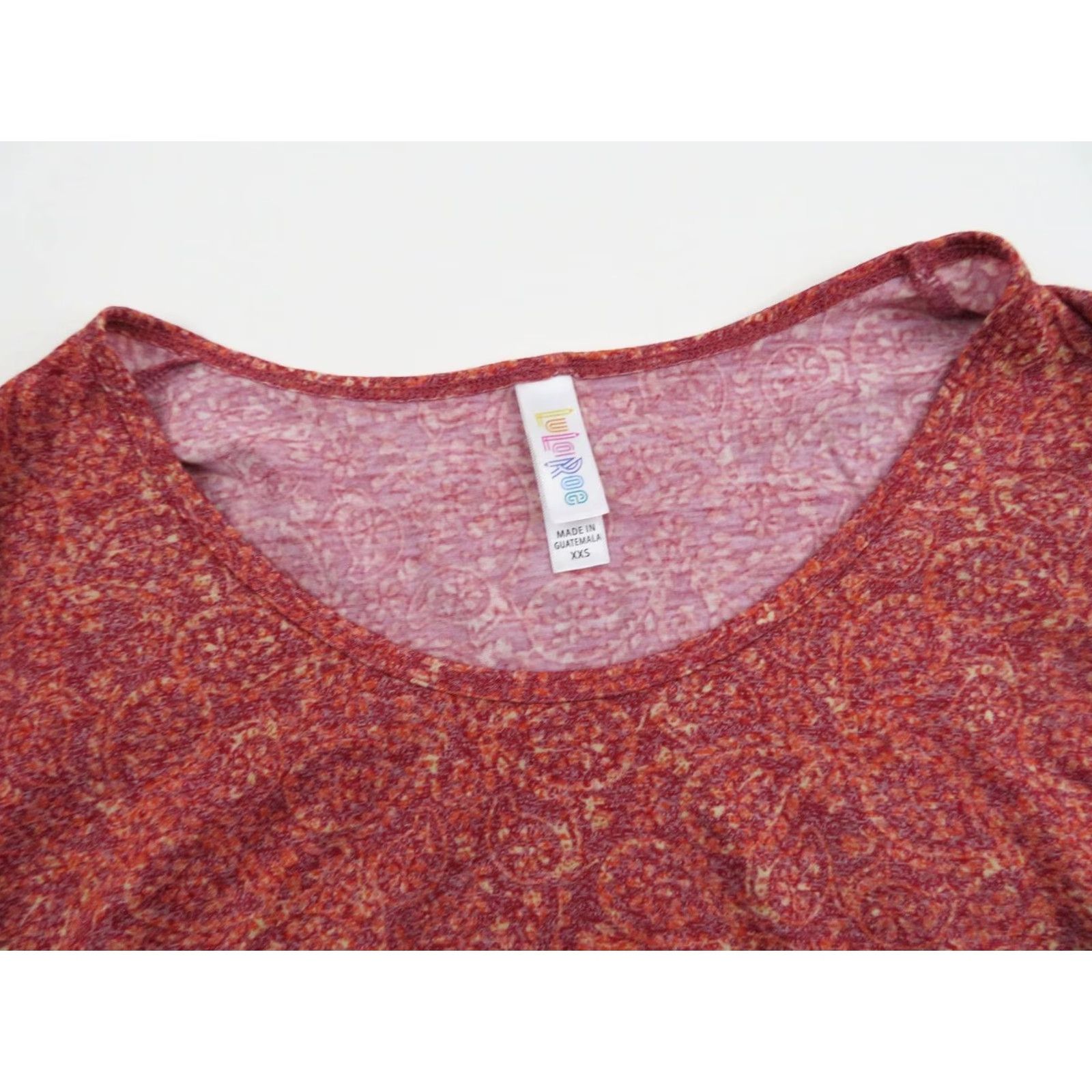 Vintage Lularoe Womens Paisley Floral Perfect T XXS Shirt Ladies Pink Red Orange Tee Size XXS / US 00 / IT 34 - 4 Thumbnail