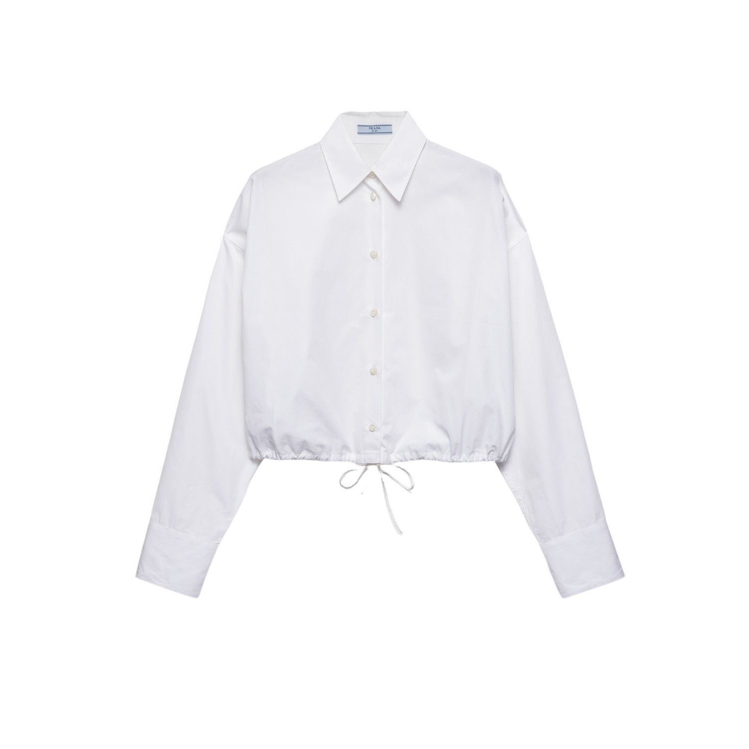 Prada PRADA $1290 White Drawstring Poplin Shirt New & Authentic (W Size M / US 6-8 / IT 42-44 - 1 Preview