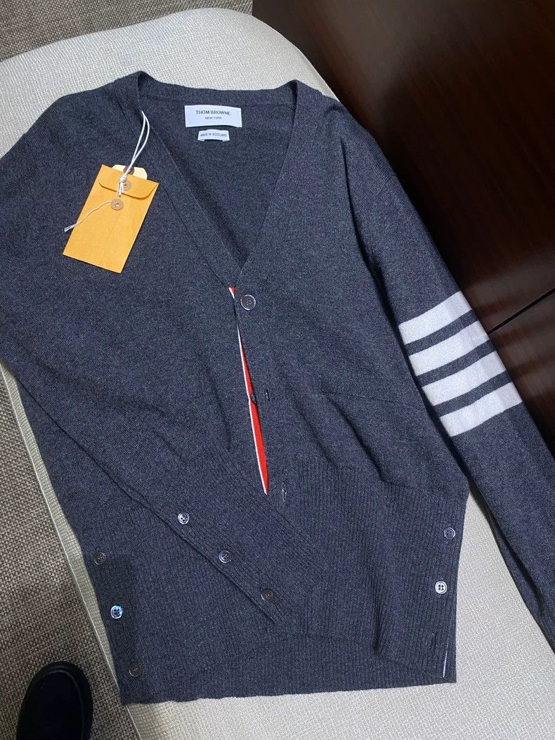 Thom Browne Thom Browne Cashmere Striped Cardigan - dmc Size US M / EU 48-50 / 2 - 1 Thumbnail