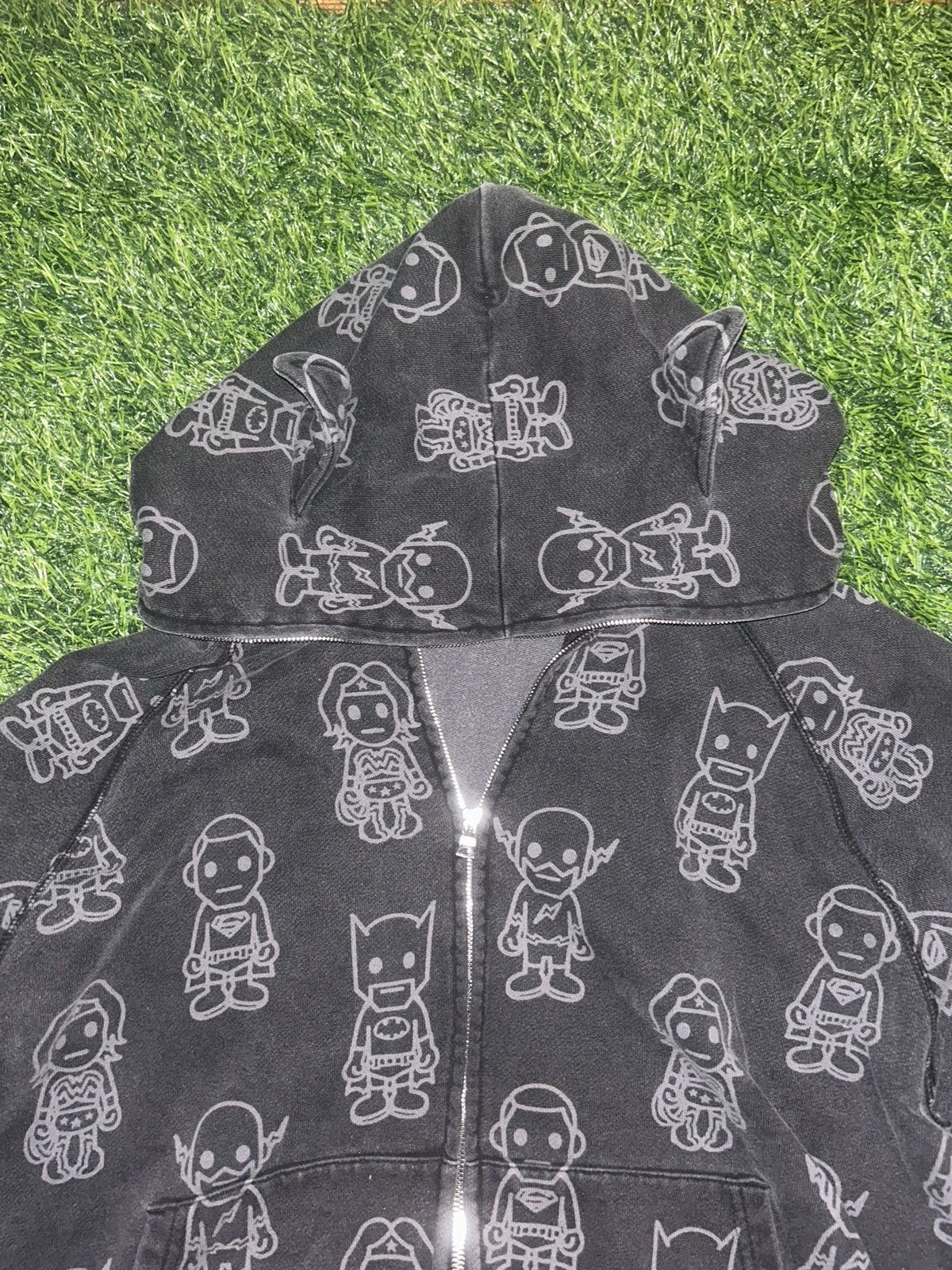Bape Bape x DC Black/Grey Monogram Hero Hoodie Black Size US M / EU 48-50 / 2 - 2 Thumbnail