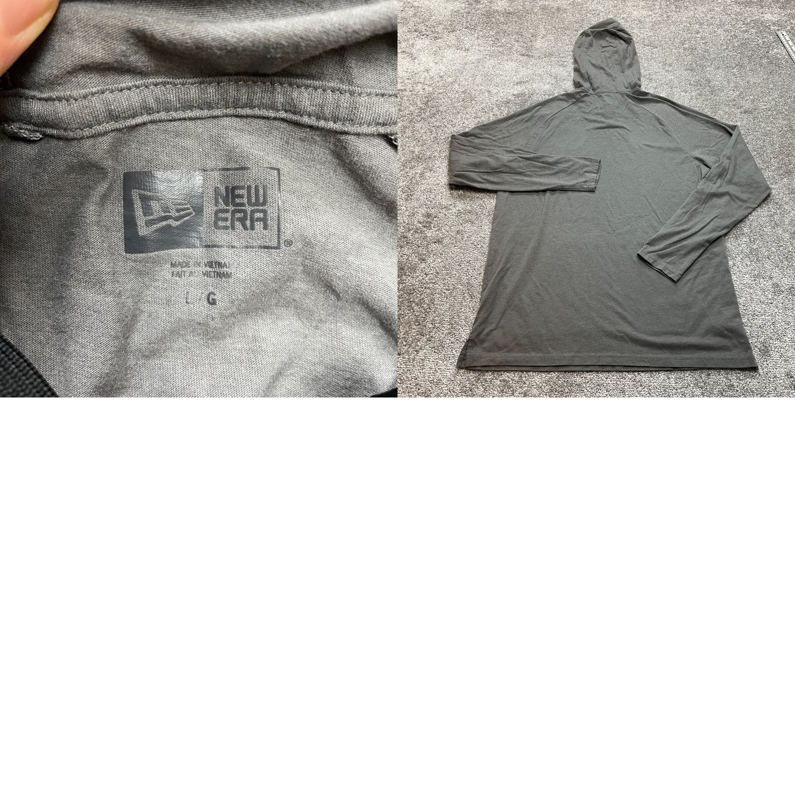 New Era New Era Hooded Shirt Mens XL Gray Grand Club Hoodie T Shirt Sweatshirt Love Classic Full Logo Cotton Blend Fall Winter Spring Regular Mens Size US XL / EU 56 / 4 - 8 Thumbnail