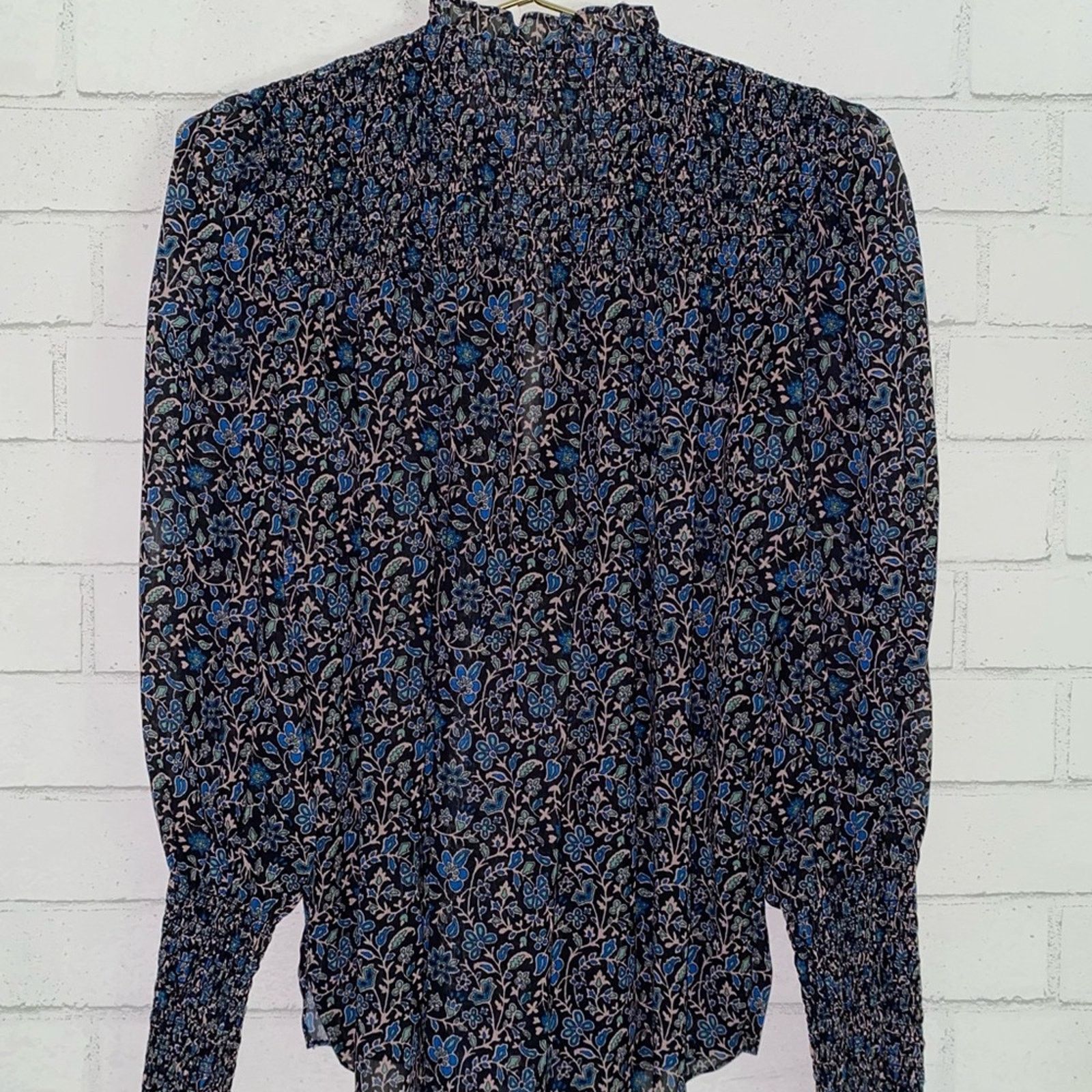 Veronica Beard Veronica Beard $277 Jaz Black Floral Balloon Sleeve Blouse 0 Size XS / US 0-2 / IT 36-38 - 11 Thumbnail