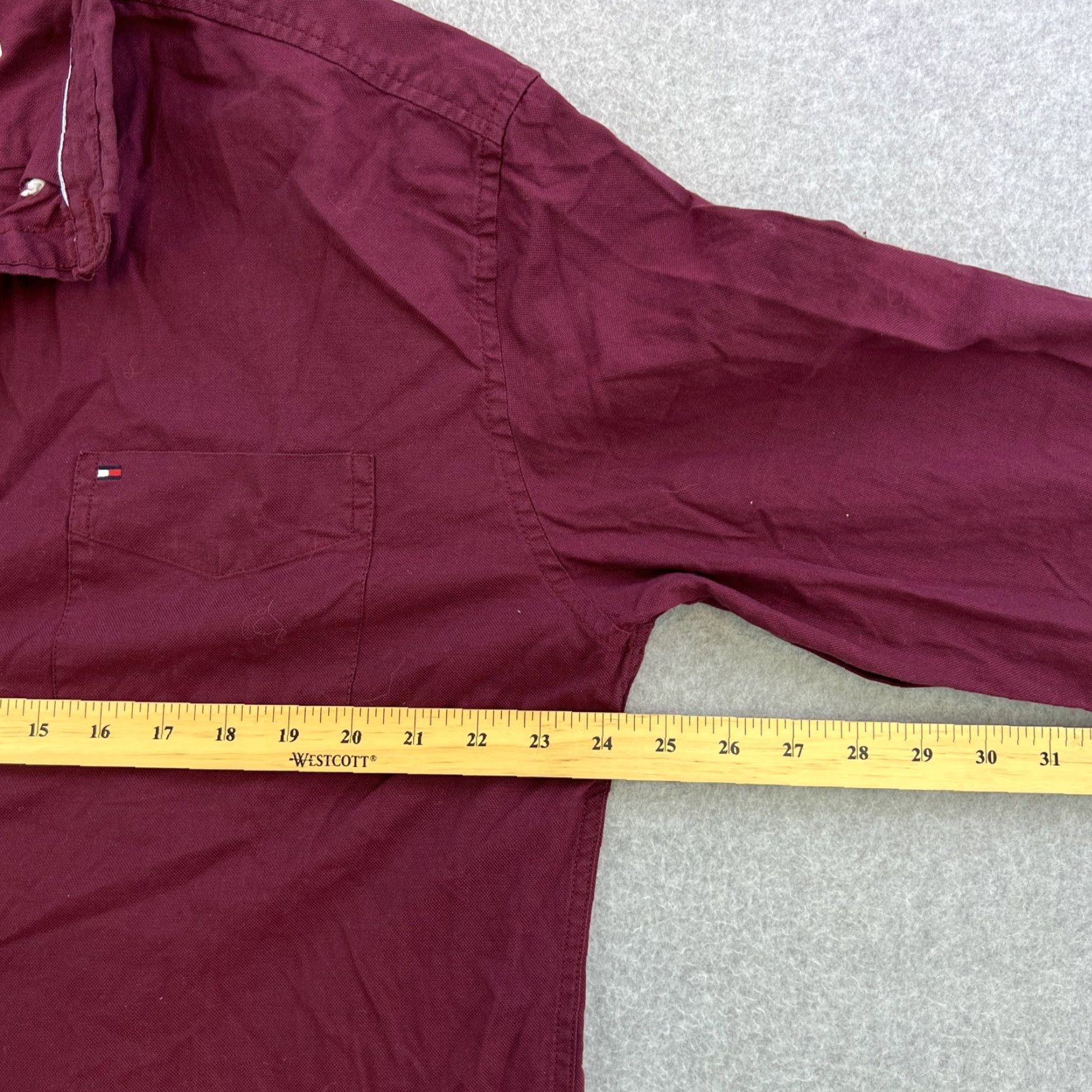 Tommy Hilfiger Tommy Hilfiger Shirt Mens XXL Red Long Sleeve Collared Button Up Casual Adult Size US XXL / EU 58 / 5 - 2 Thumbnail