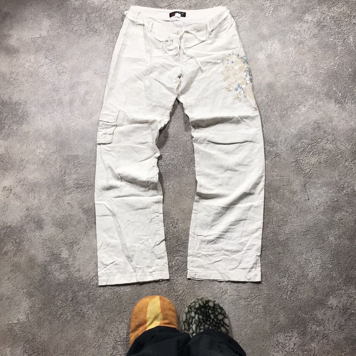 Vintage Vintage 90s Baggy Cargo Pants Distressed Parachute Grunge 29 Size 29" - 2 Thumbnail