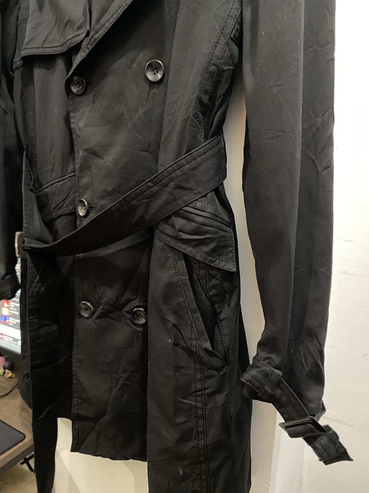 Wooyoungmi WOOYOUNGMI DOUBLE BREASTED BLACK TRENCH COAT Size M / US 6-8 / IT 42-44 - 4 Thumbnail