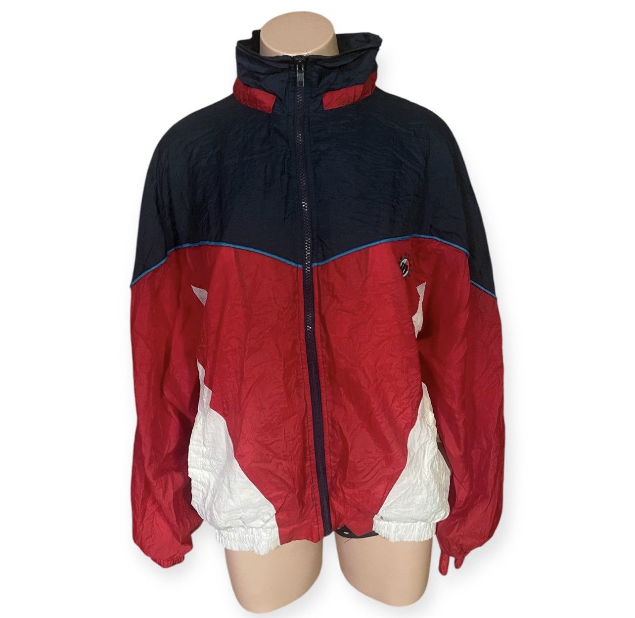 Wilson Wilson Men’s Large Vtg 90’s Navy Blue Red White Wind Jacket Size US L / EU 52-54 / 3 - 1 Thumbnail