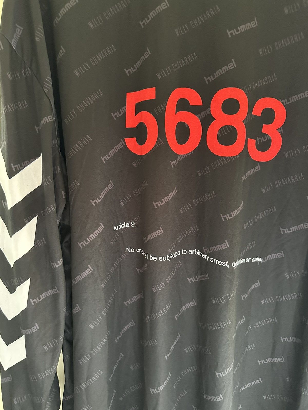 Willy Chavarria Willy Chavarria x Hummel Black Football Jersey Tee Size US L / EU 52-54 / 3 - 6 Thumbnail