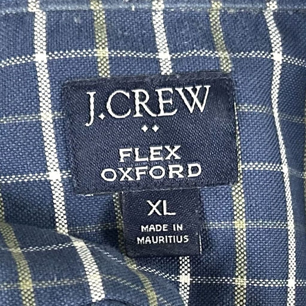 J.Crew J.CREW XL Flex Oxford Shirt Blue Yellow Plaid Cotton Blend Casual Button-Down Shirt Mens XL Plaid Button-Front Oxford Shirt Size US XL / EU 56 / 4 - 3 Thumbnail