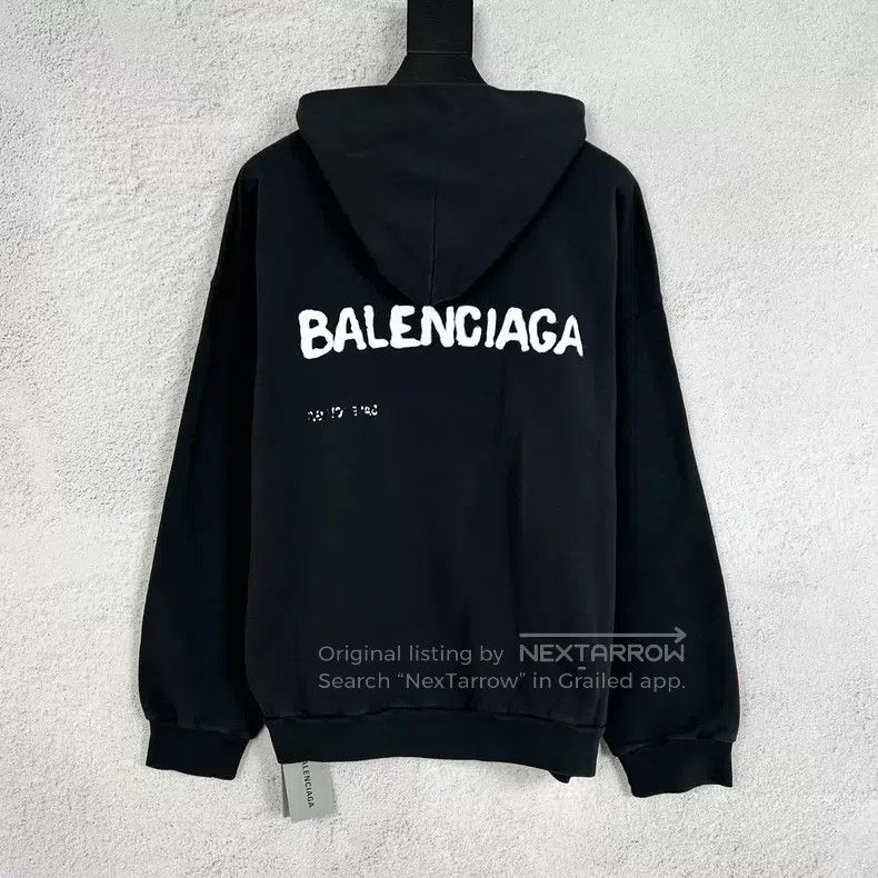 Balenciaga Balenciaga Front and Back Logo Printed Printed Hoodie Size US XS / EU 42 / 0 - 2 Thumbnail