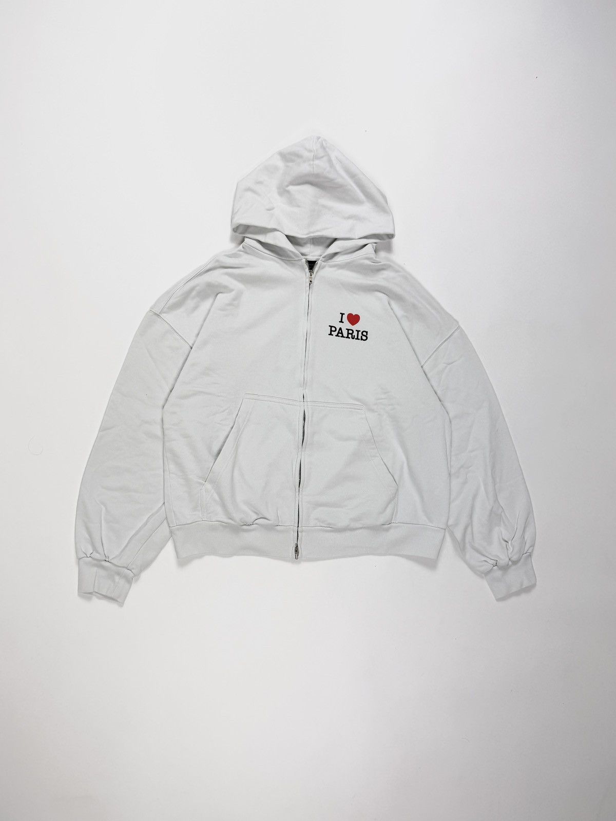 Balenciaga I Love Paris Souvenirs White Zip-Up Hoodie