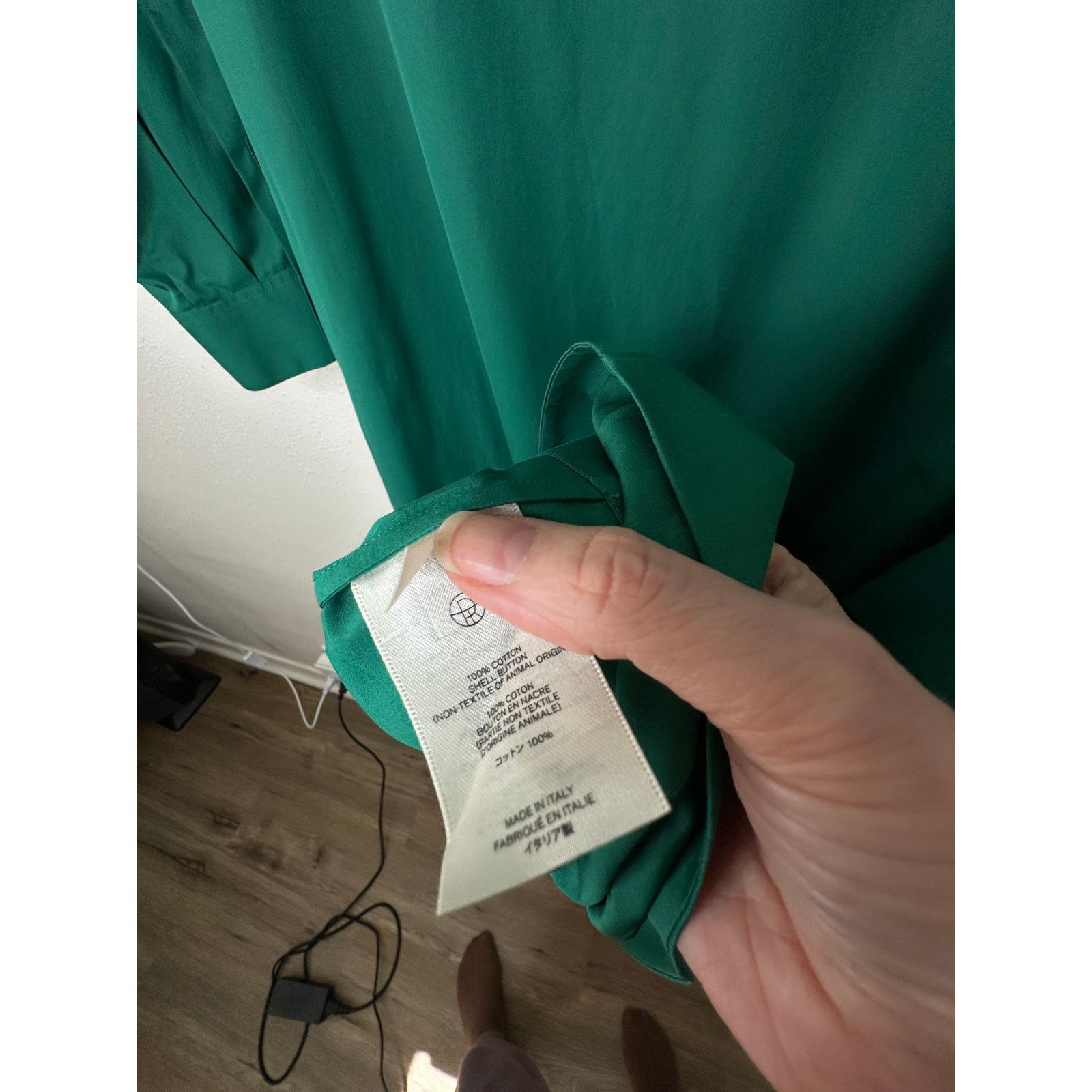 The Row NWT The Row Green Long Sleeve 3/4 Button Belted Shirtdress L Size L / US 10 / IT 46 - 16 Thumbnail