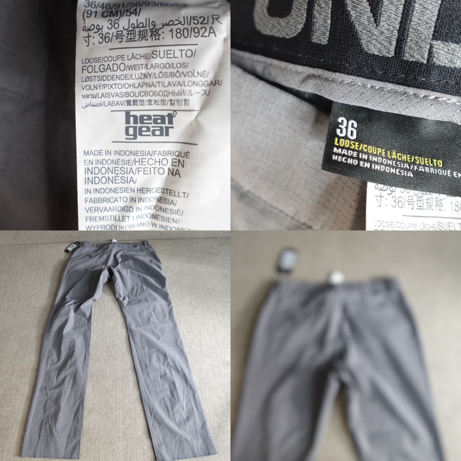 Under Armour Under Armour Pants 36 Gray Solid Loose Unhemmed NEW Mens Pants Gray 36 Inseam 36 Poly Blend Chino Regular Size US 36 / EU 52 - 8 Thumbnail