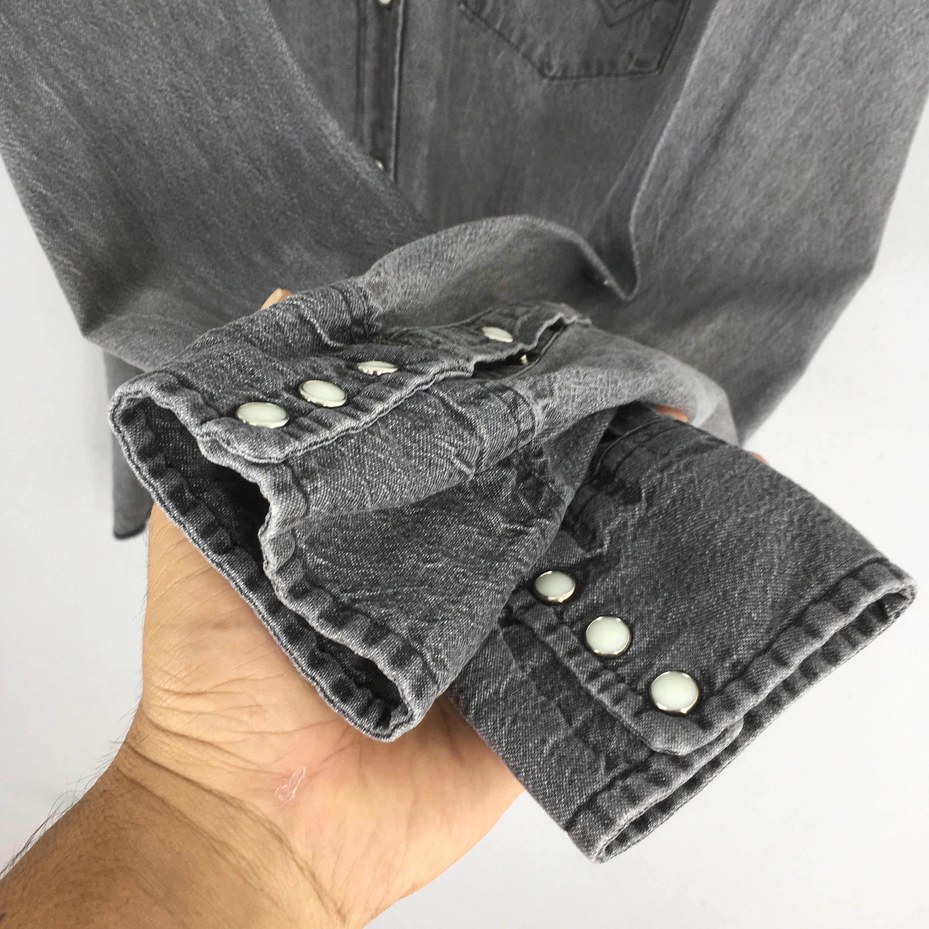 Wrangler Vintage 1990s Wrangler Plain Black Shirt Large Size US L / EU 52-54 / 3 - 4 Thumbnail