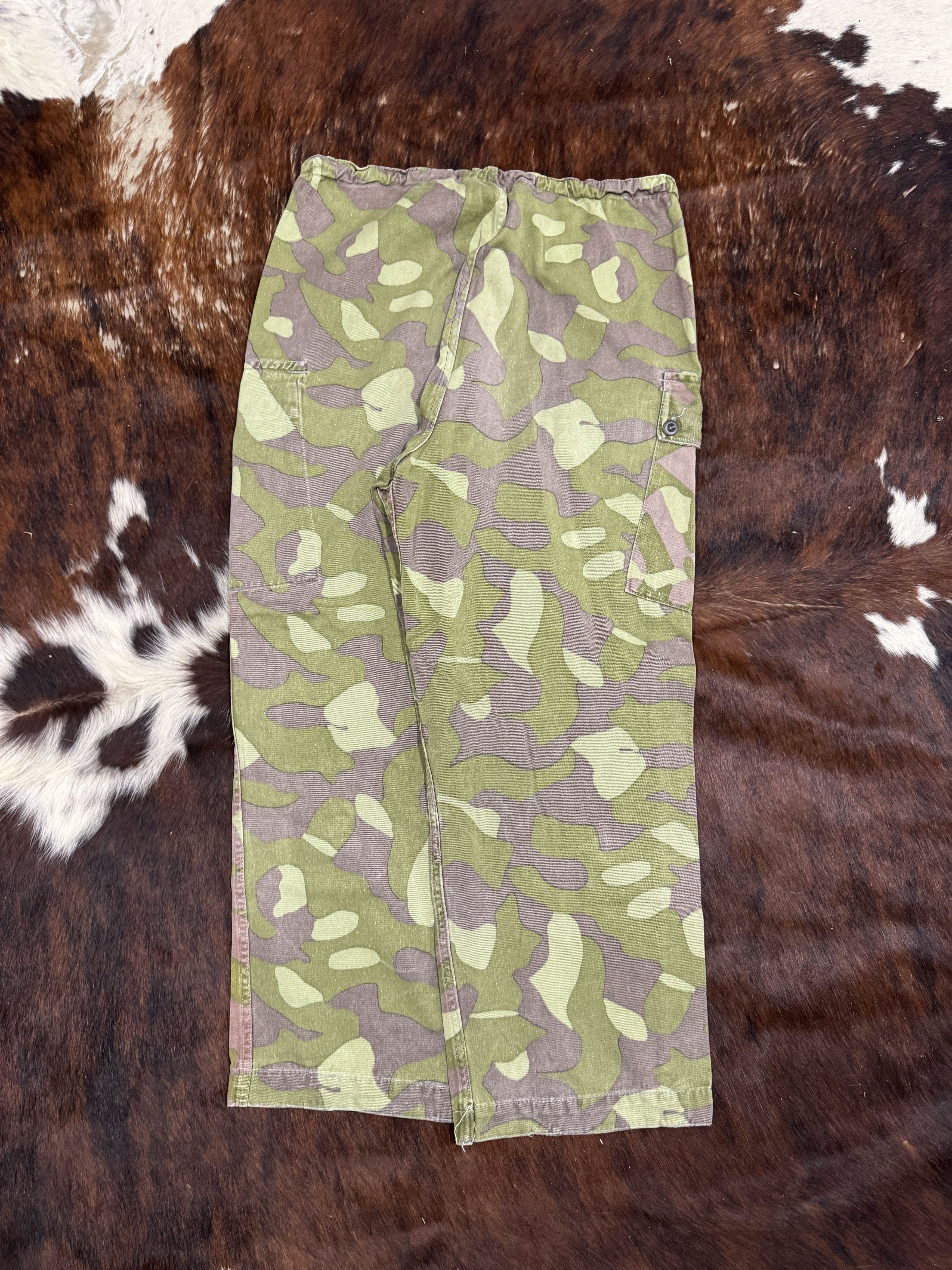 Vintage 60s Finnish Camou Cargo Pants Size 28" / US 6 / IT 42 - 5 Thumbnail