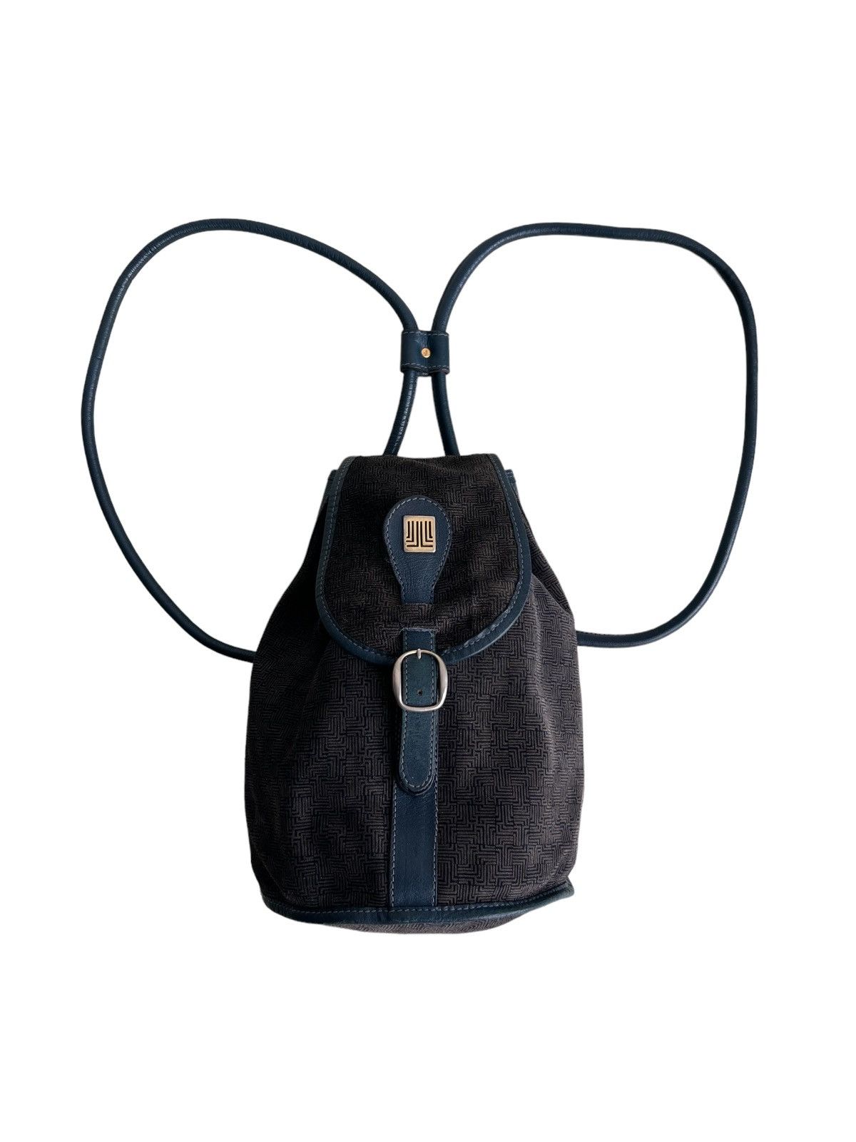 Lanvin 1980s Lanvin Paris Monogram Jacquard Hybrid Velvet Backpack Size ONE SIZE - 3 Thumbnail