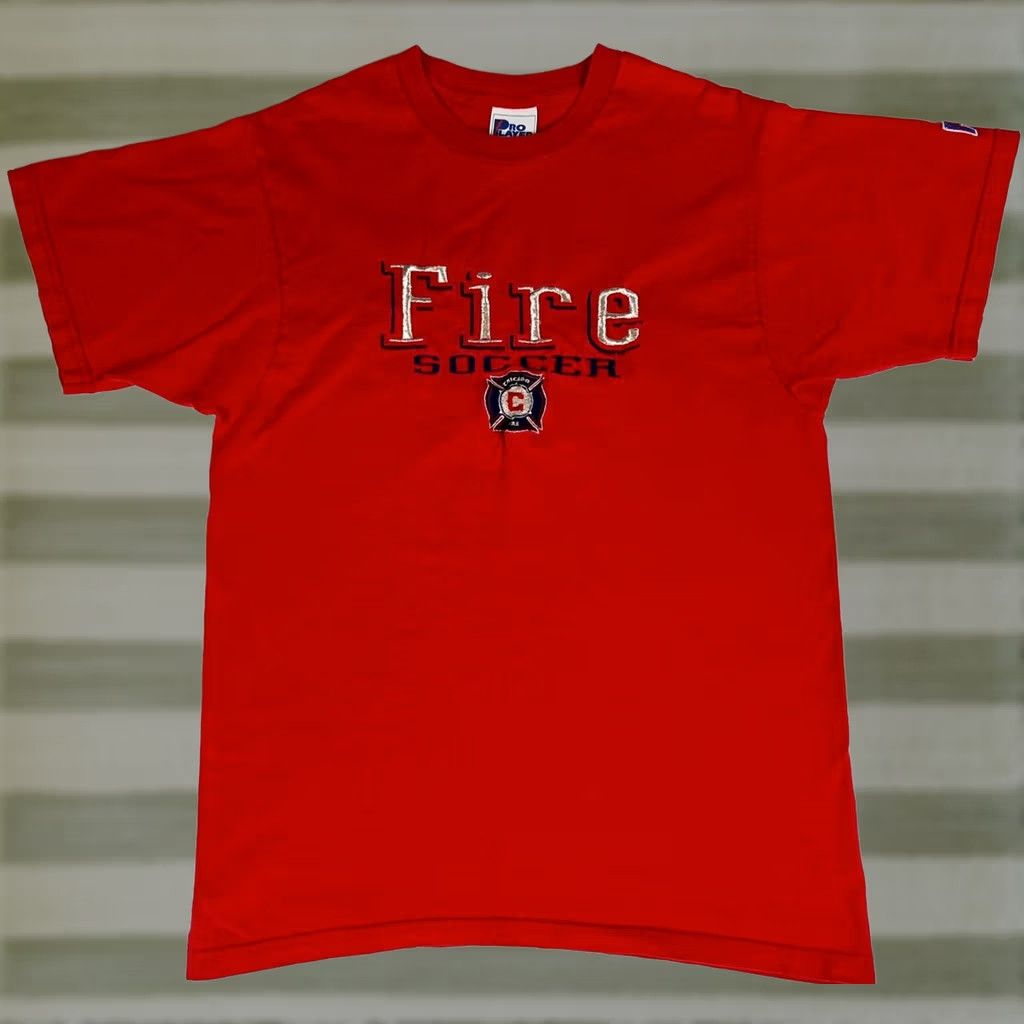 Pro Player VINTAGE Pro Player Chicago Fire Soccer T-Shirt Mens Size M Red Embroidered USA Made in USA 1990s Sports Shirt Size US M / EU 48-50 / 2 - 1 Thumbnail